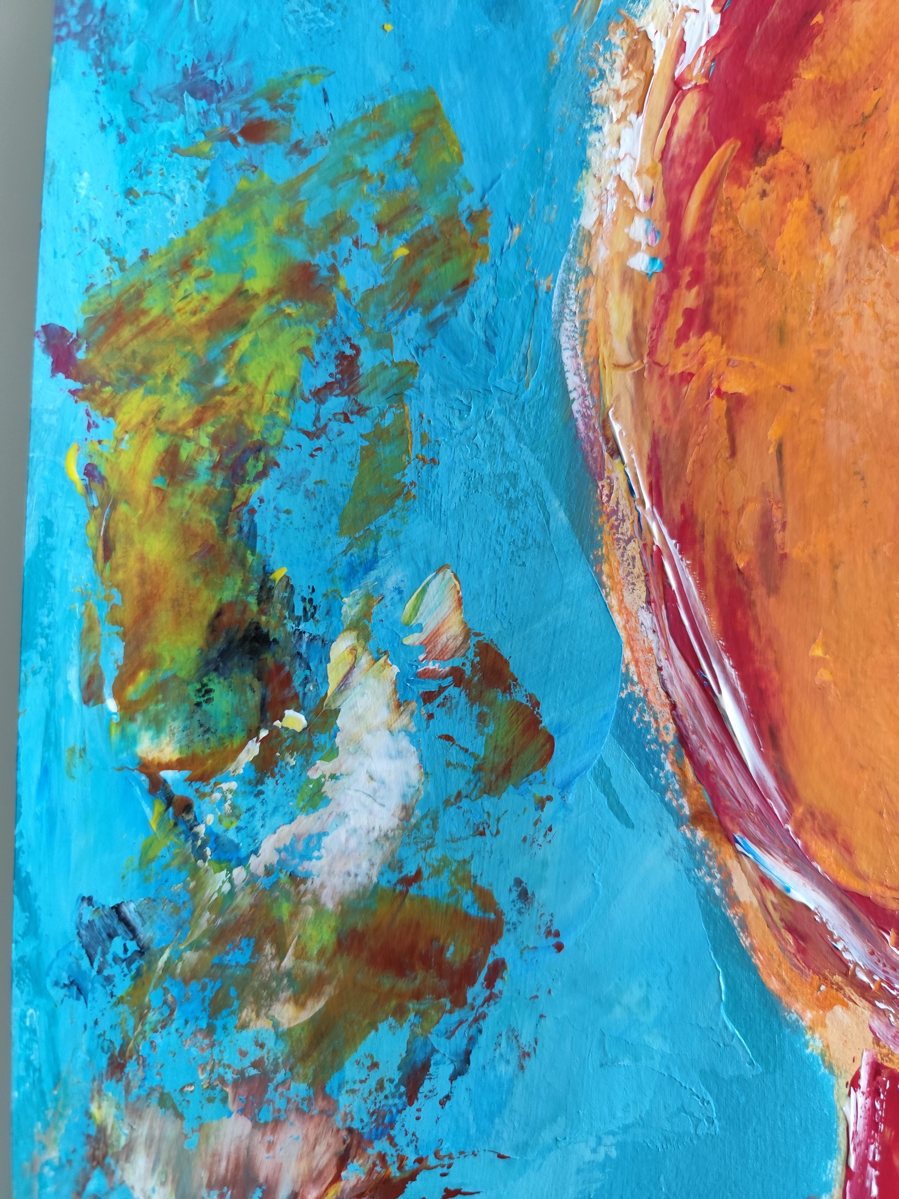 Zeitgenössische abstrakte expressionistische Malerei von Frauen auf Papier 
