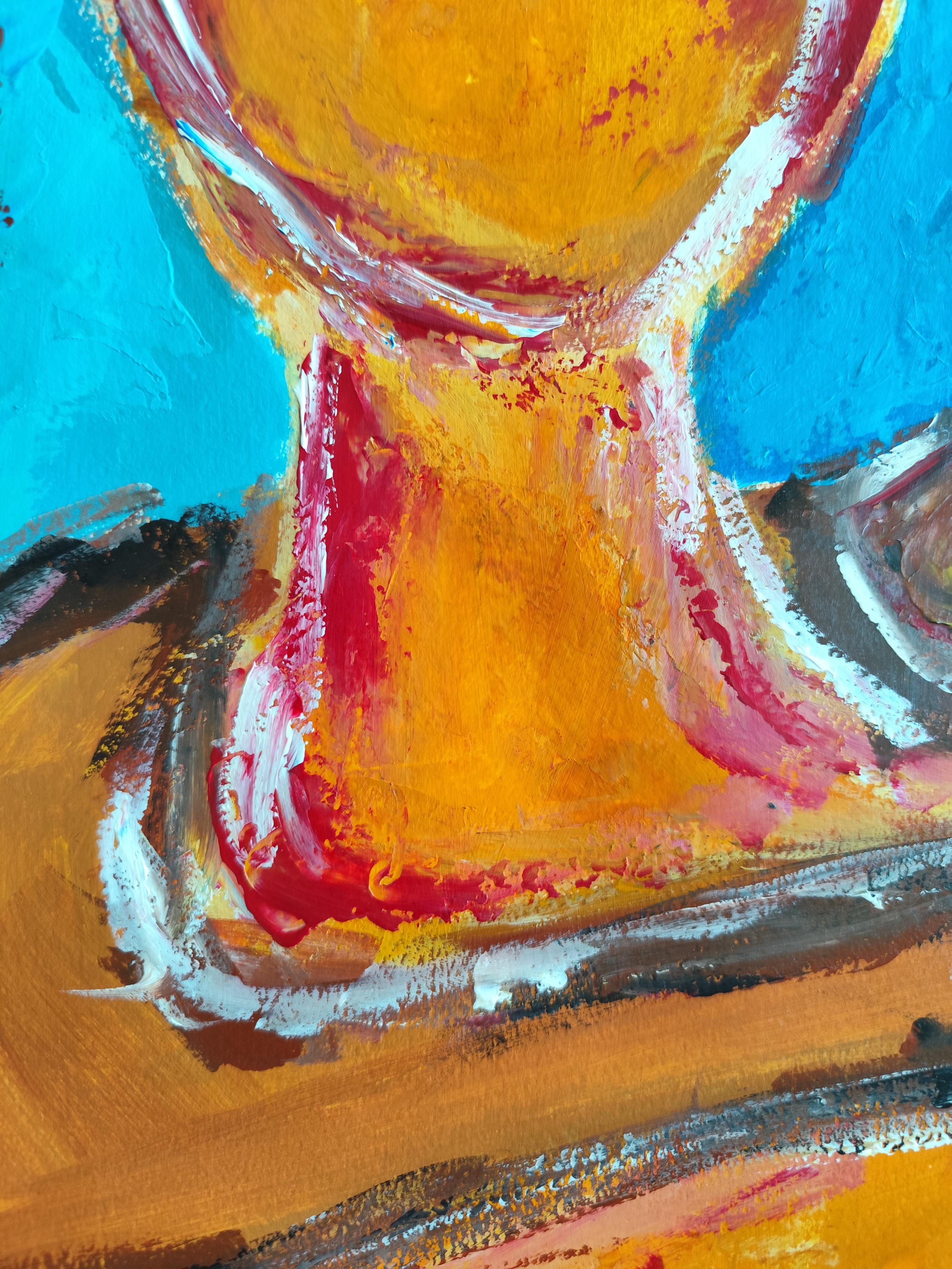 Zeitgenössische abstrakte expressionistische Malerei von Frauen auf Papier 