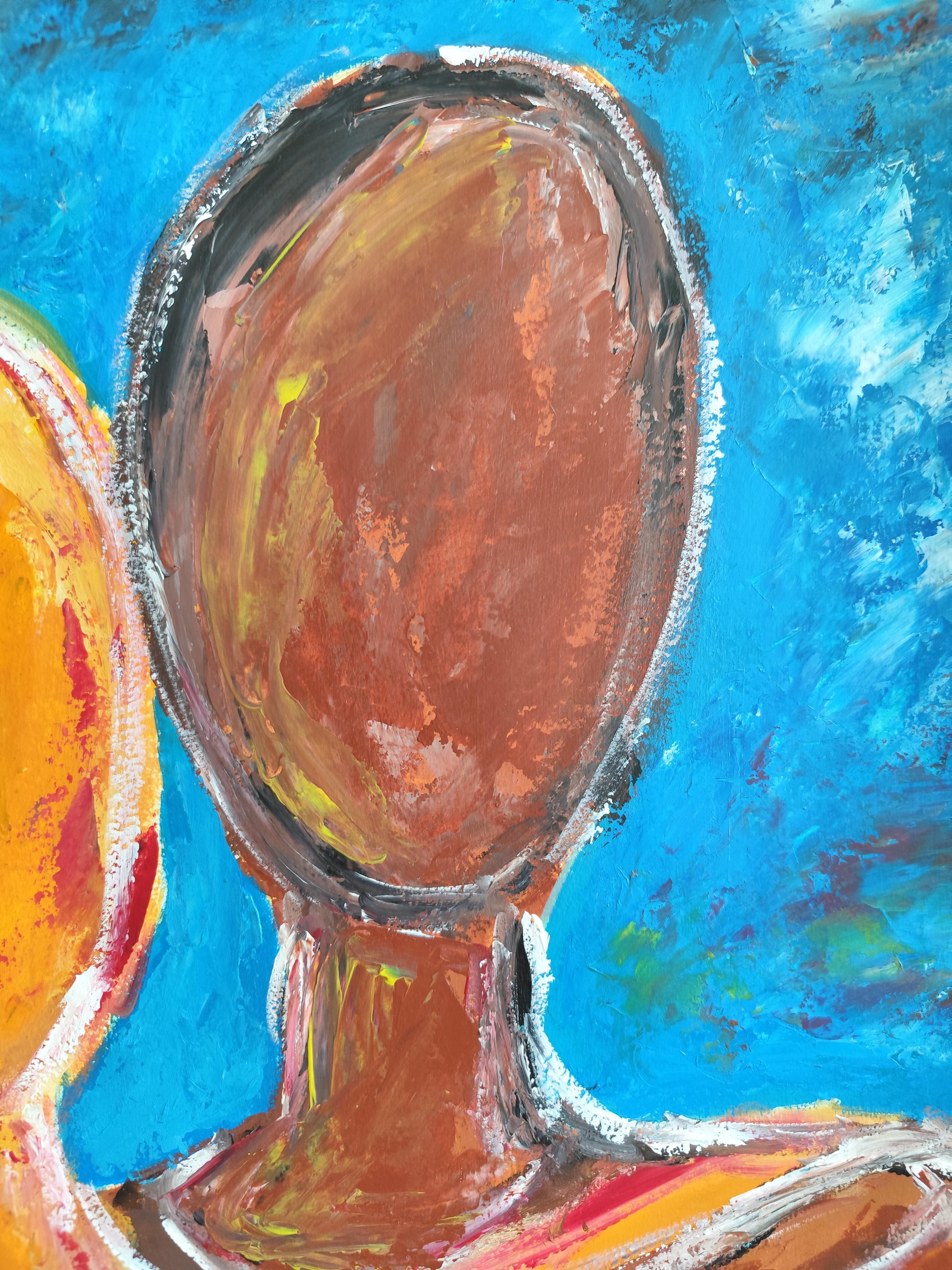 Zeitgenössische abstrakte expressionistische Malerei von Frauen auf Papier 