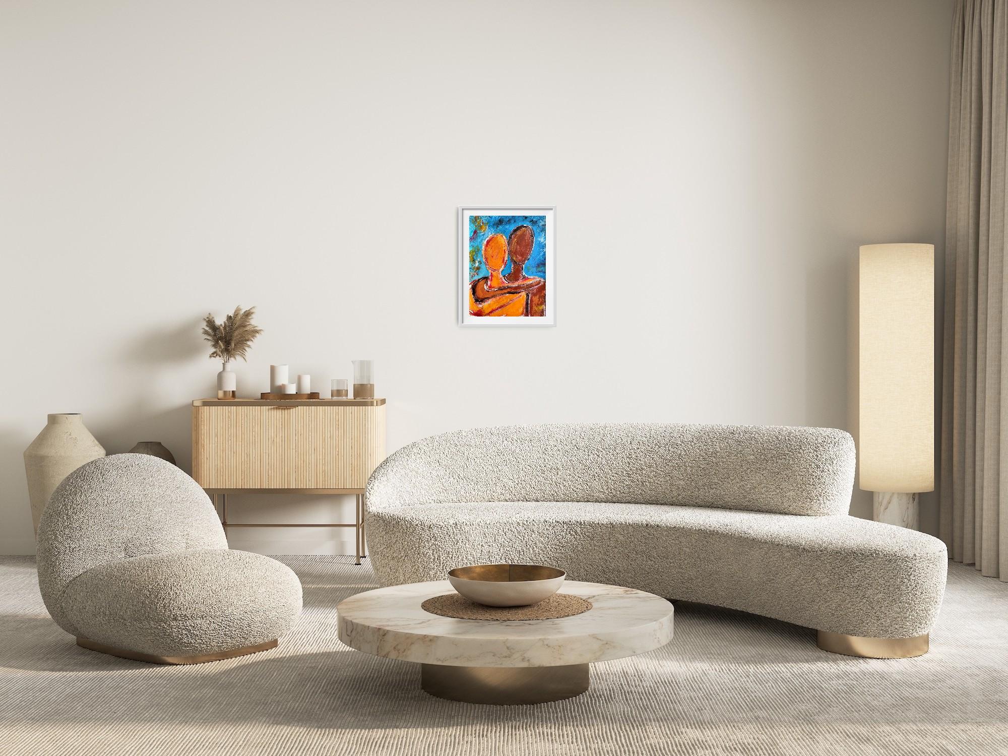 Zeitgenössische abstrakte expressionistische Malerei von Frauen auf Papier 
