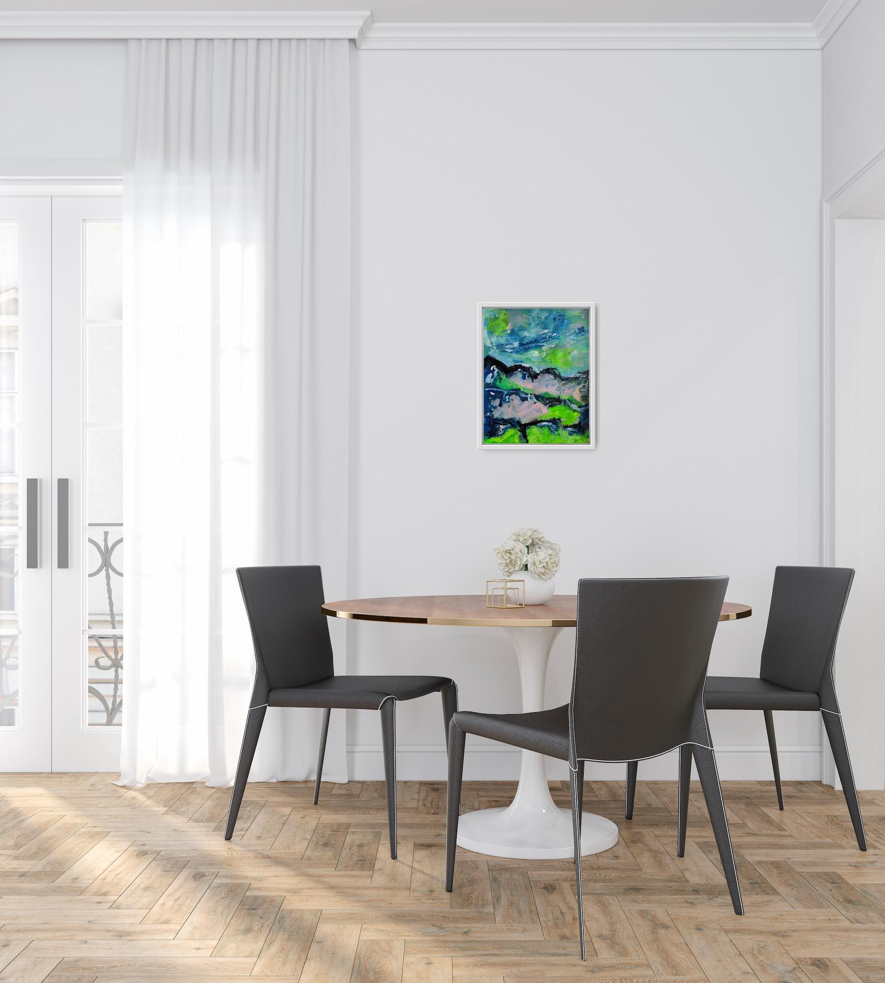 Contemporary abstract expressionist painting on paper 