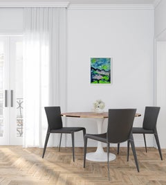 Contemporary abstract expressionist painting on paper "Harbour of strength"