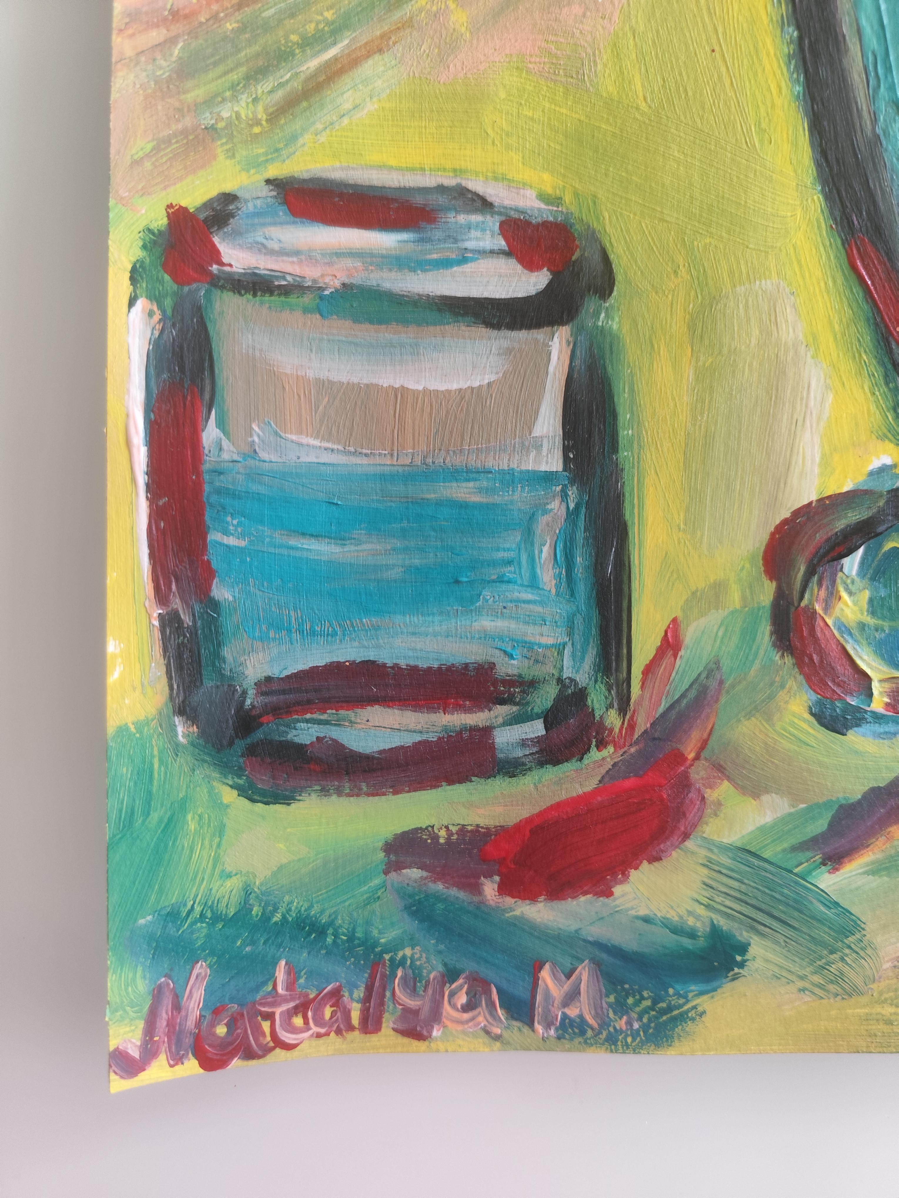 Contemporary abstrakt  expressionistisches Stillleben 