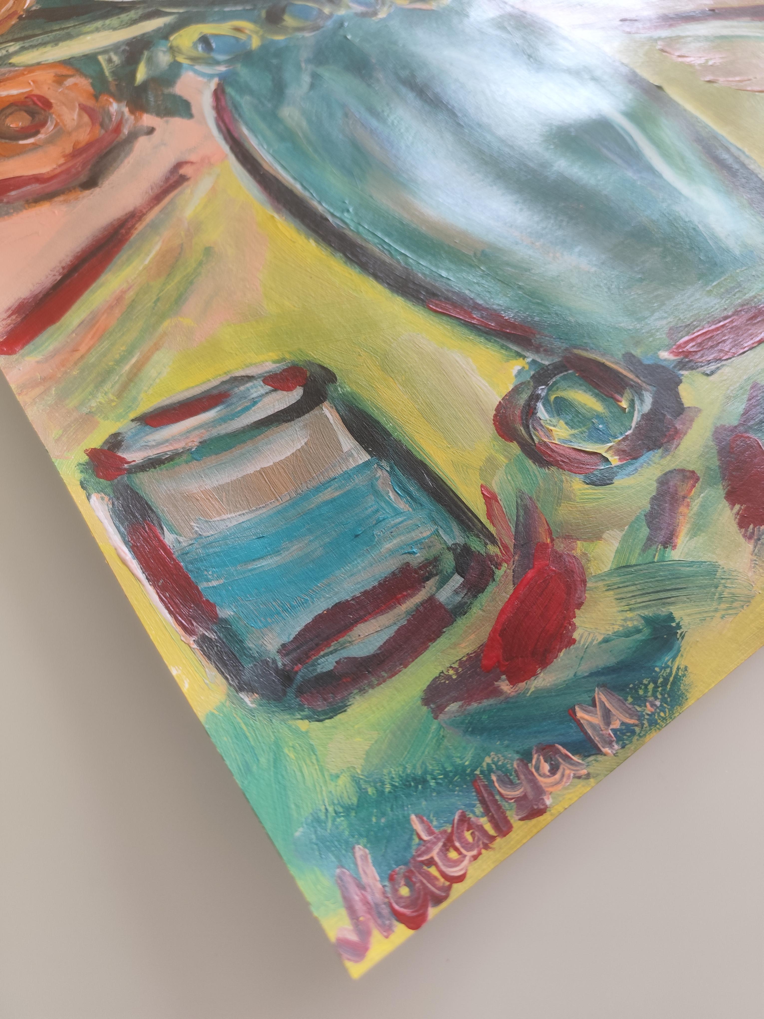 Contemporary abstrakt  expressionistisches Stillleben 