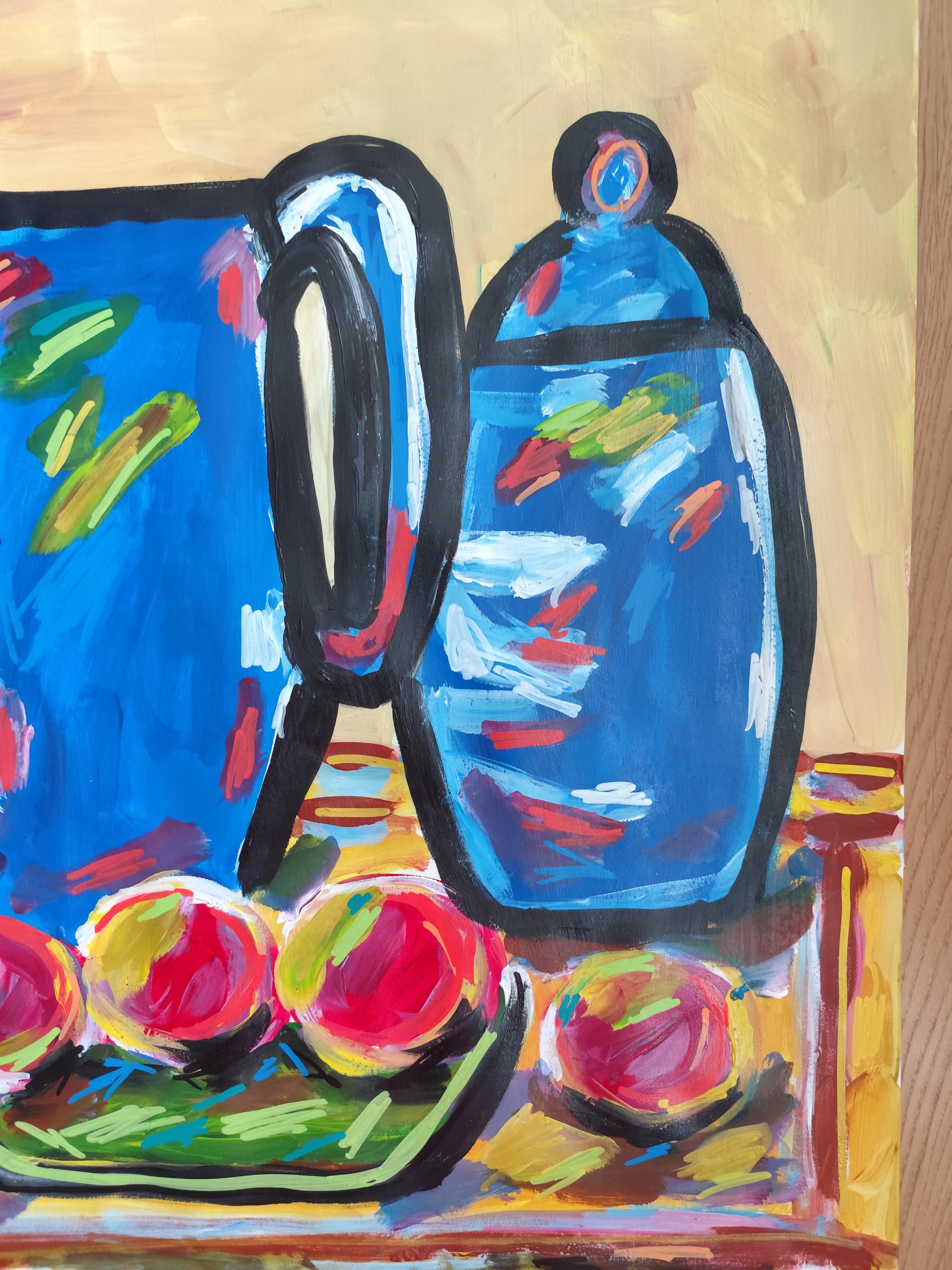 Nature morte expressionniste abstraite contemporaine 