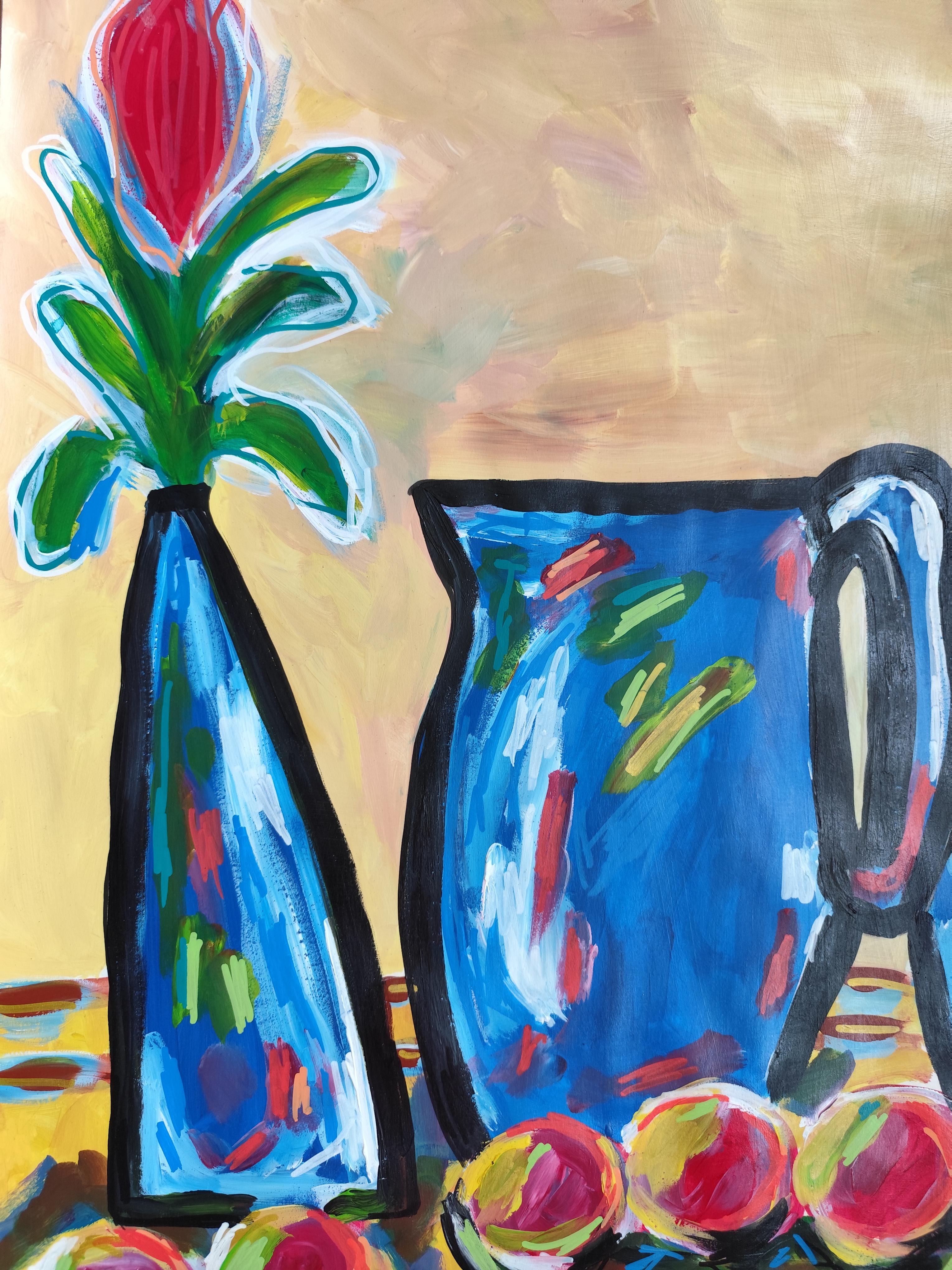 Nature morte expressionniste abstraite contemporaine 