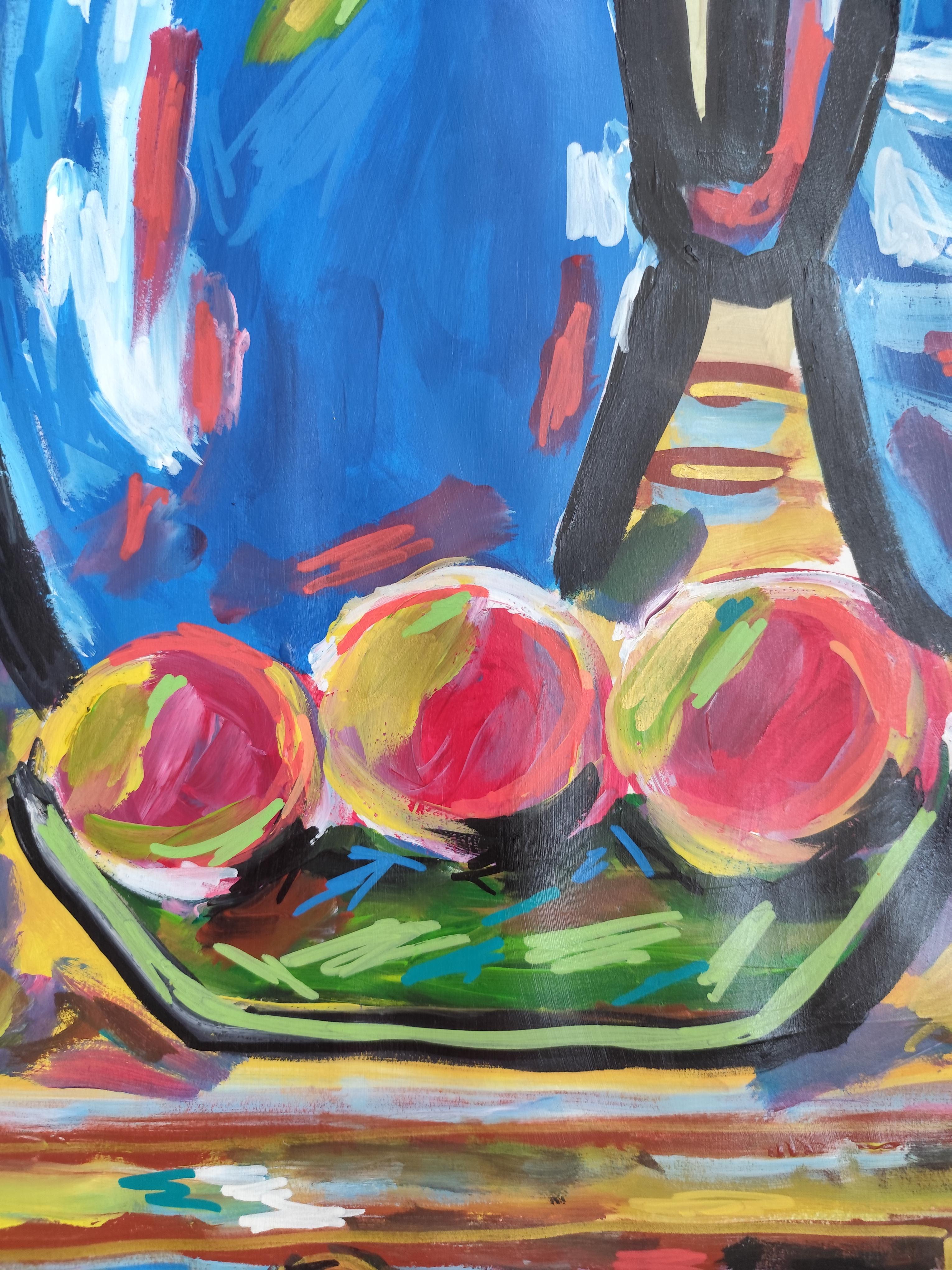 Nature morte expressionniste abstraite contemporaine 