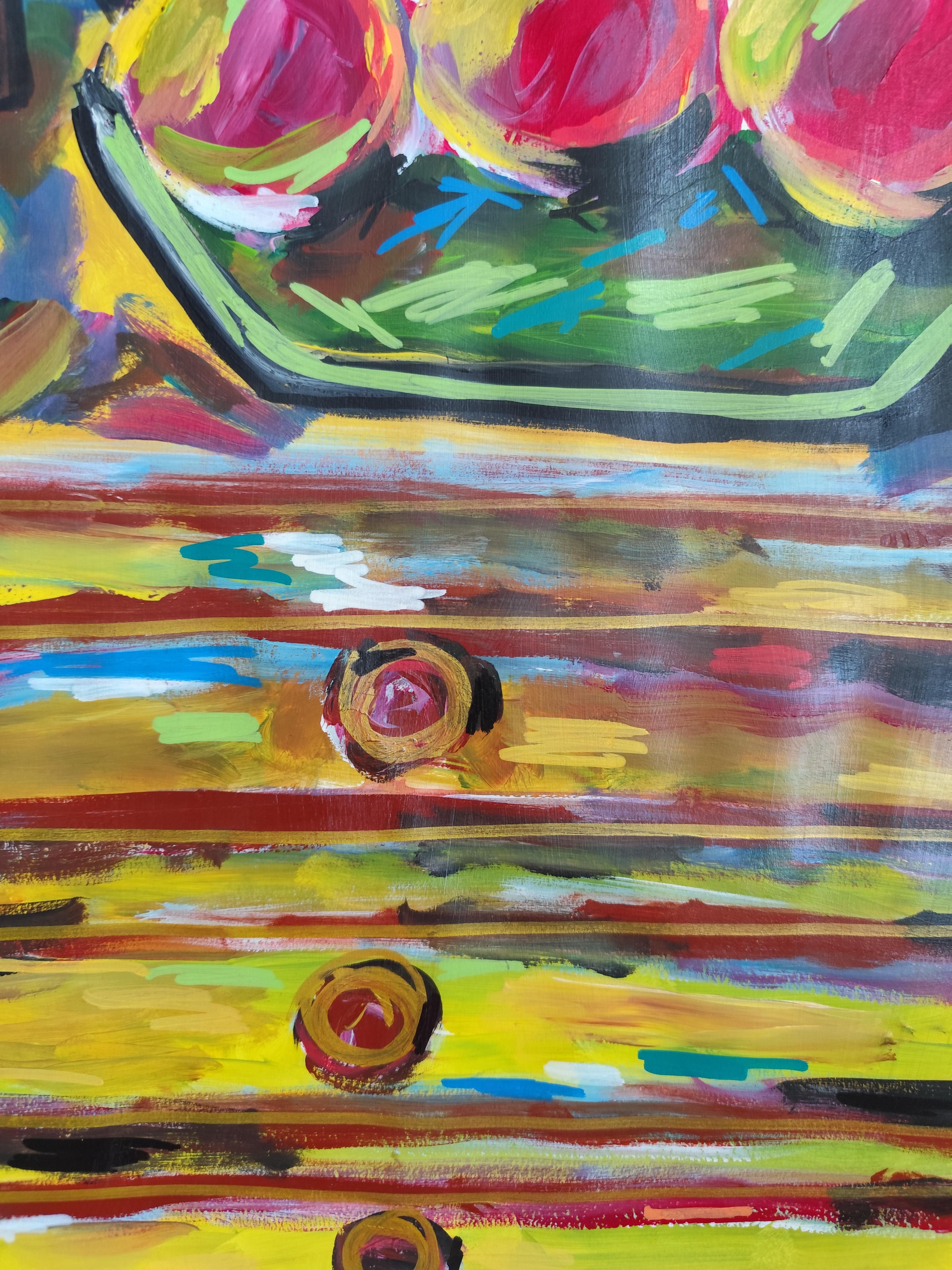 Nature morte expressionniste abstraite contemporaine 