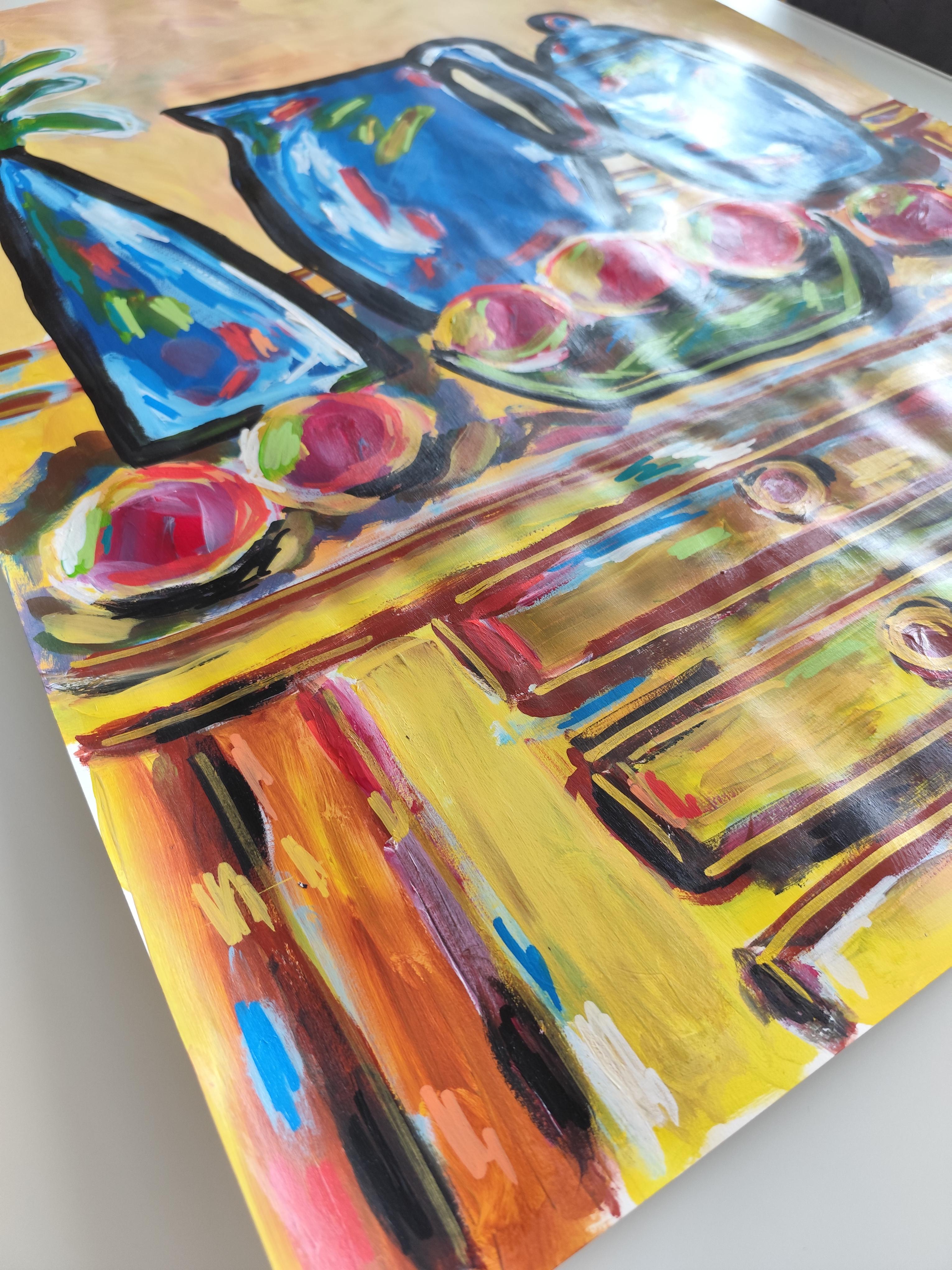 Nature morte expressionniste abstraite contemporaine 