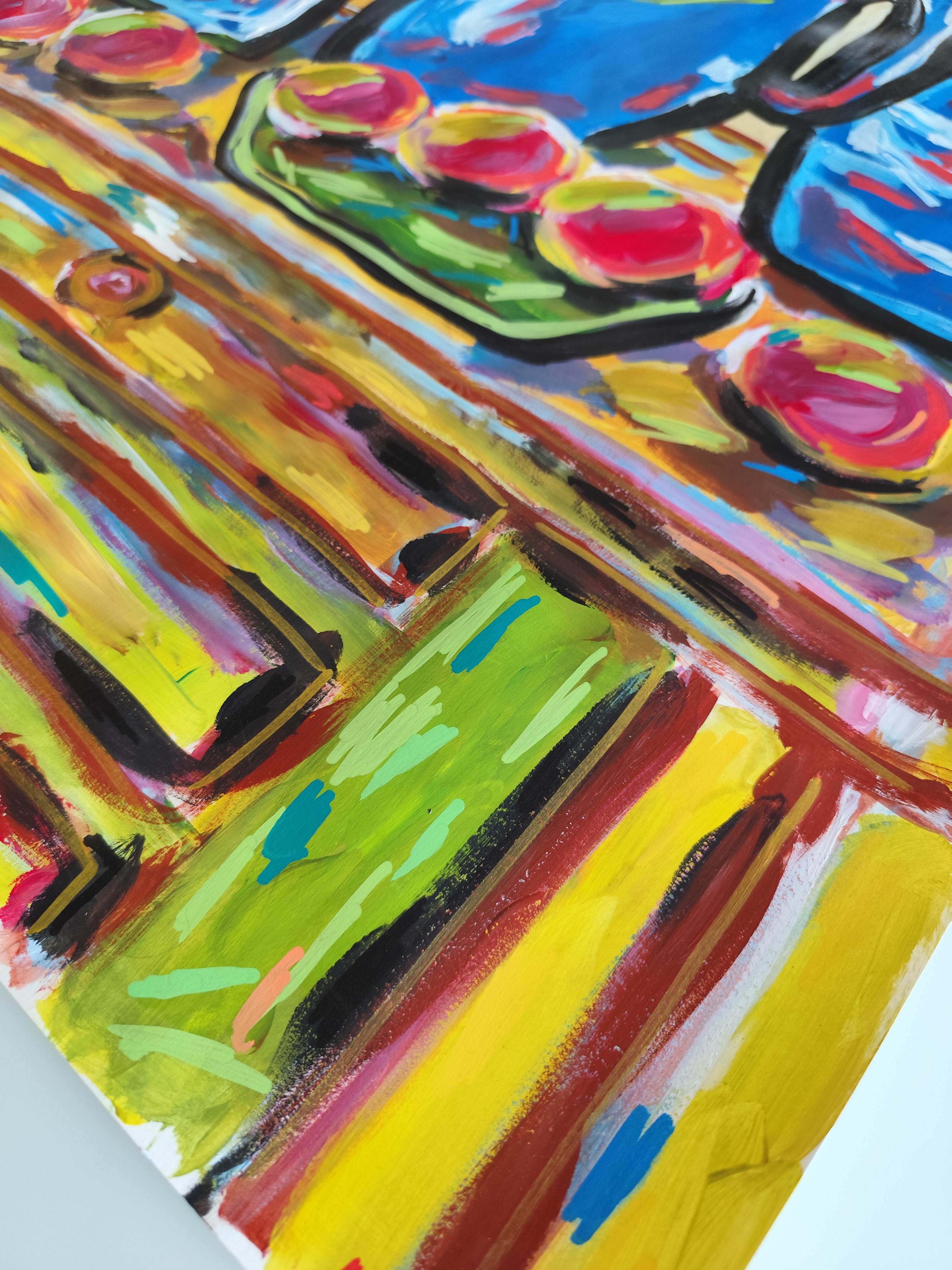 Nature morte expressionniste abstraite contemporaine 