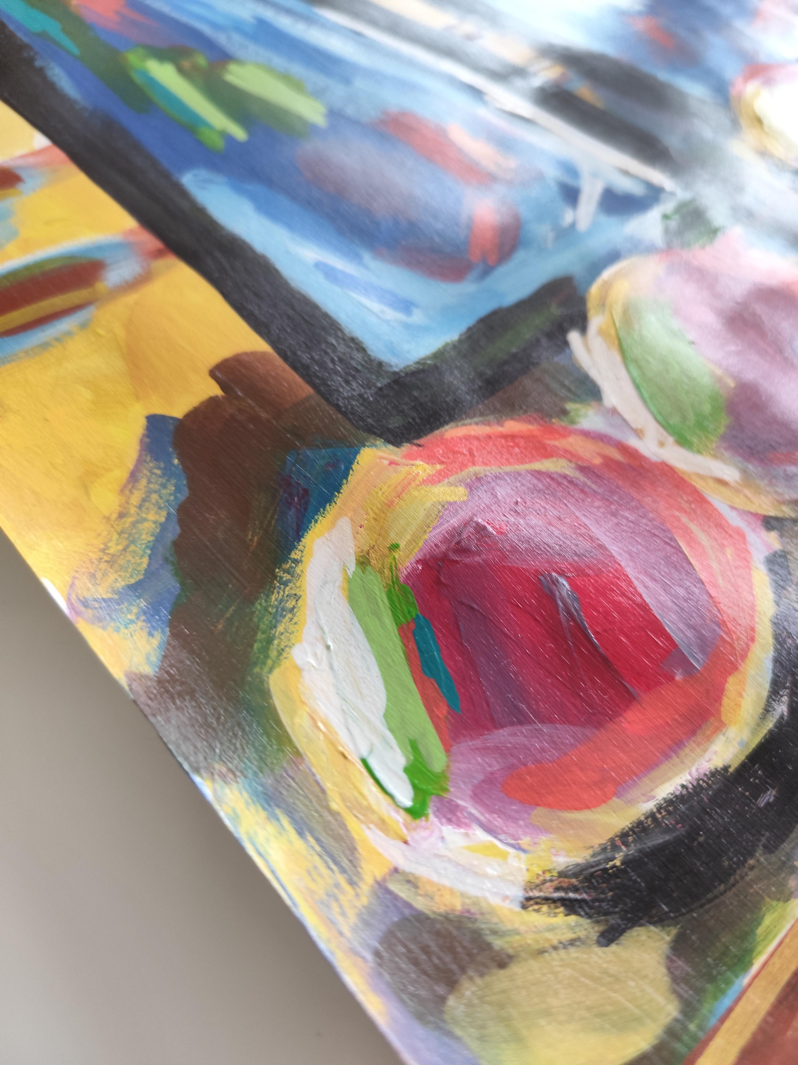 Nature morte expressionniste abstraite contemporaine 
