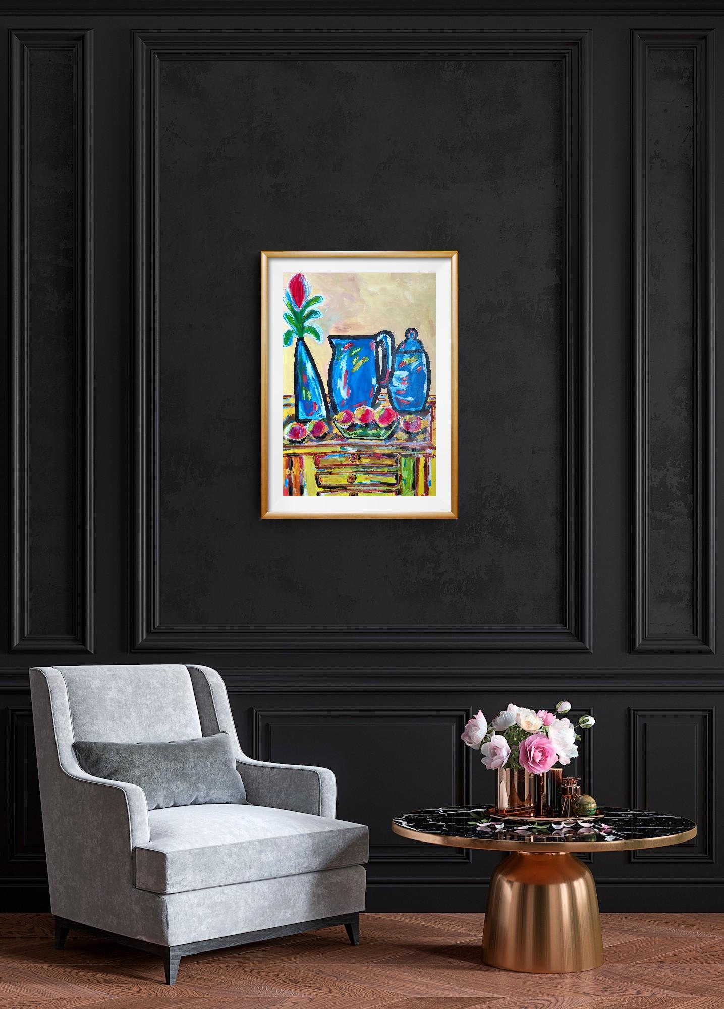 Nature morte expressionniste abstraite contemporaine 