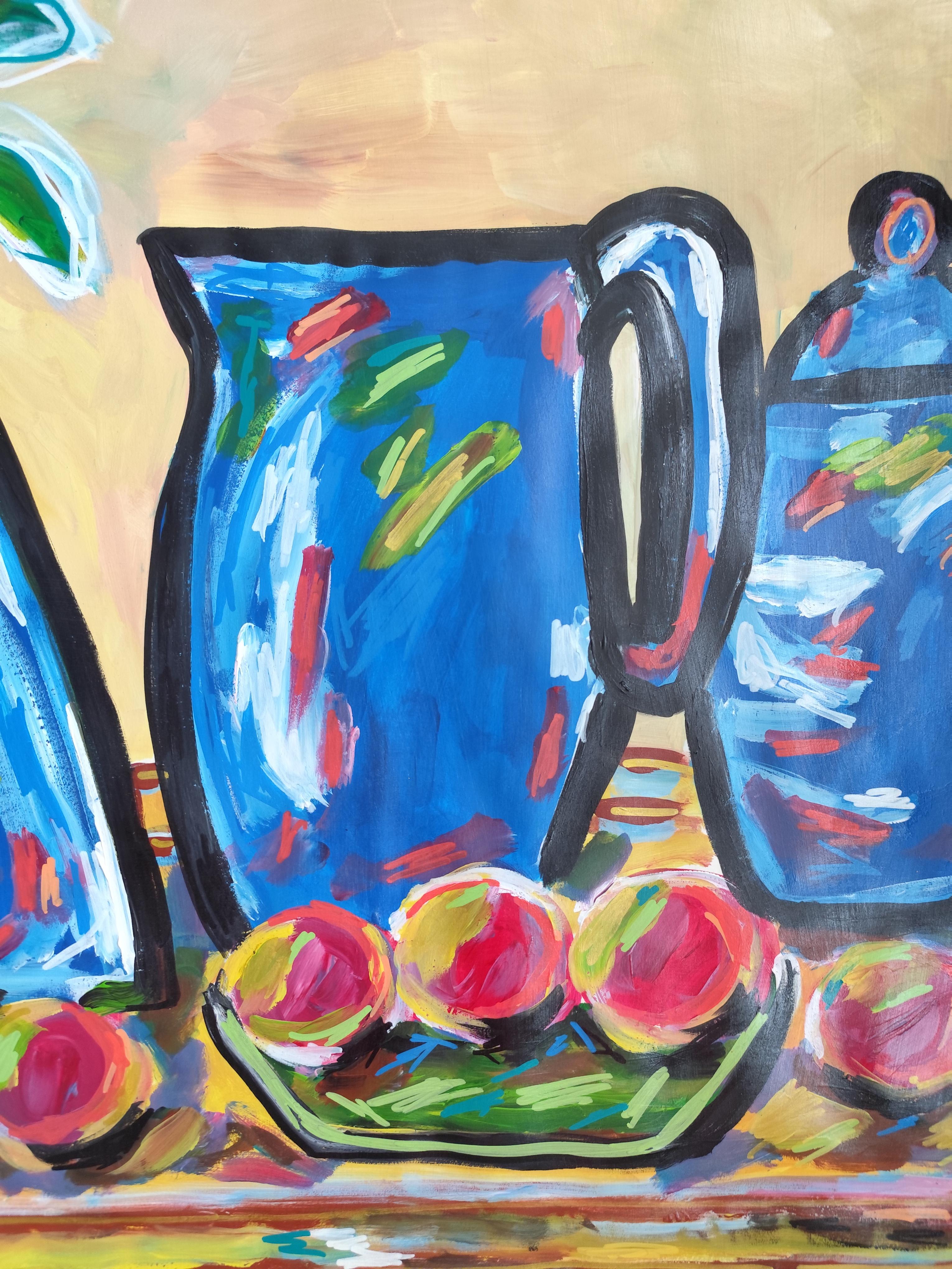 Nature morte expressionniste abstraite contemporaine 