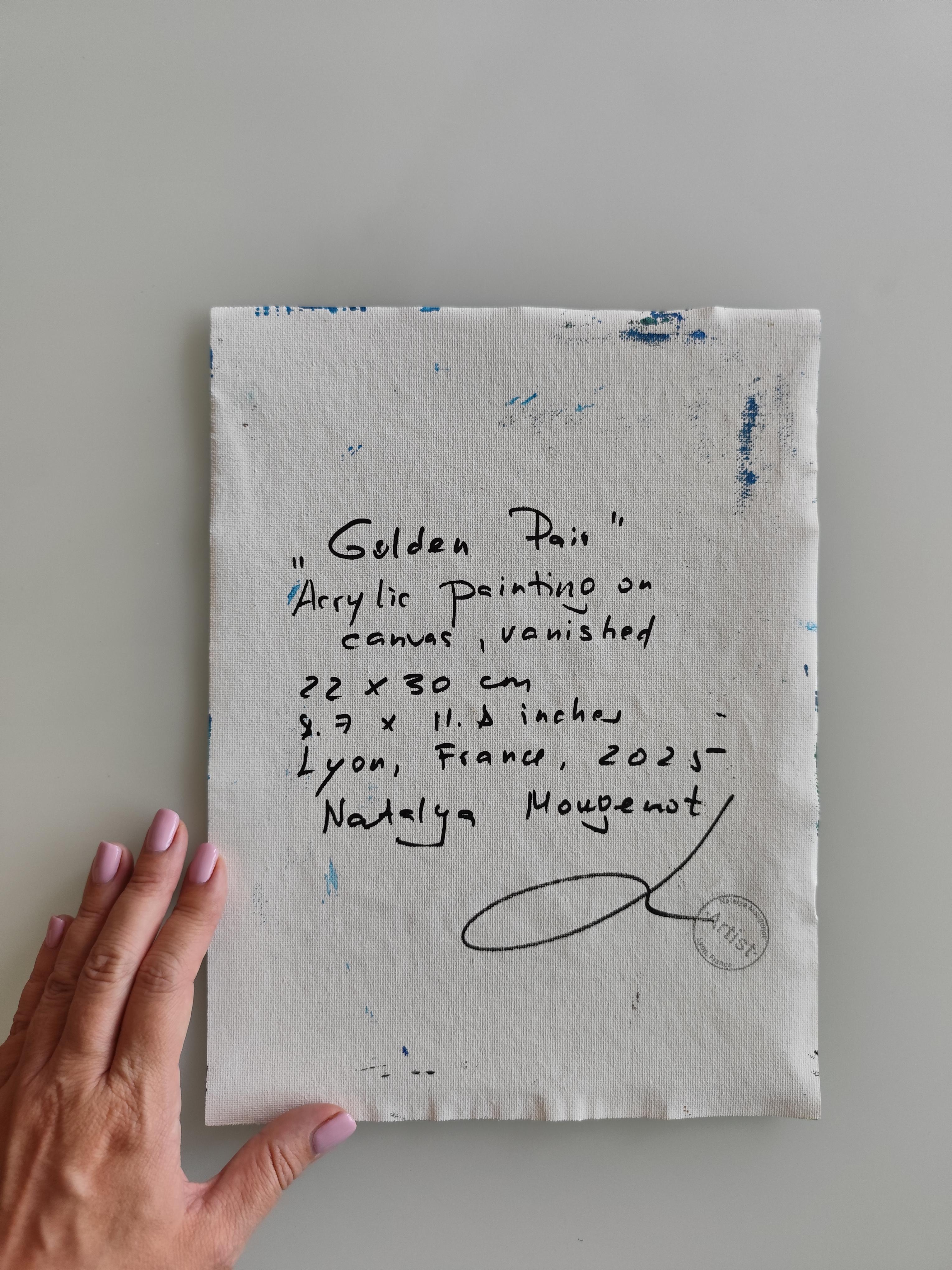 Zeitgenössisches abstraktes expressionistisches Stillleben auf Leinwand 