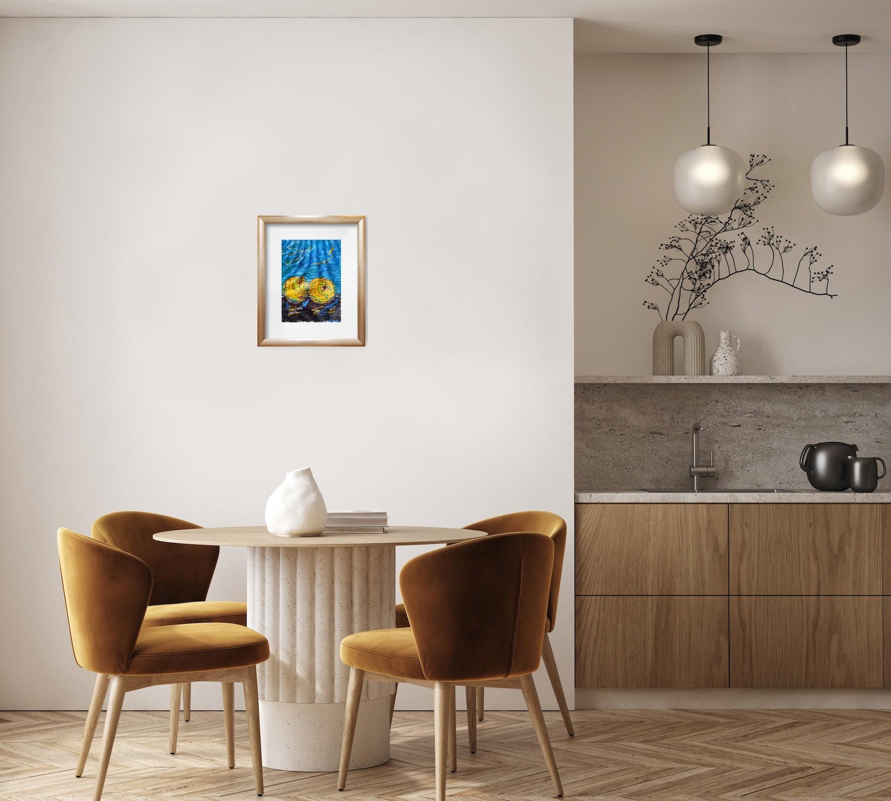 Zeitgenössisches abstraktes expressionistisches Stillleben auf Leinwand 