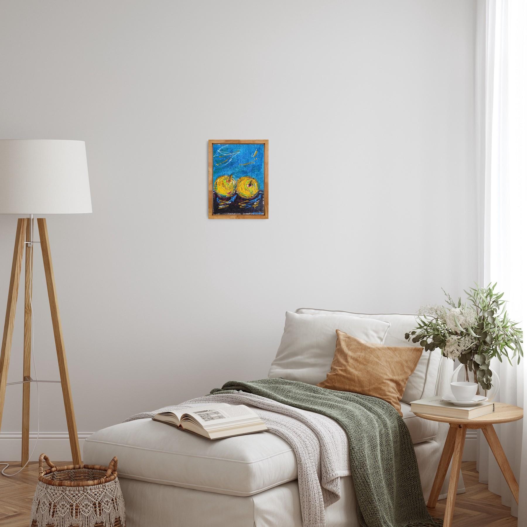 Zeitgenössisches abstraktes expressionistisches Stillleben auf Leinwand 