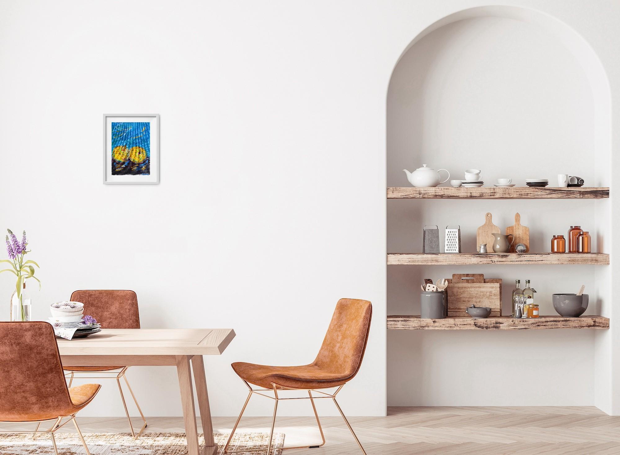 Zeitgenössisches abstraktes expressionistisches Stillleben auf Leinwand 