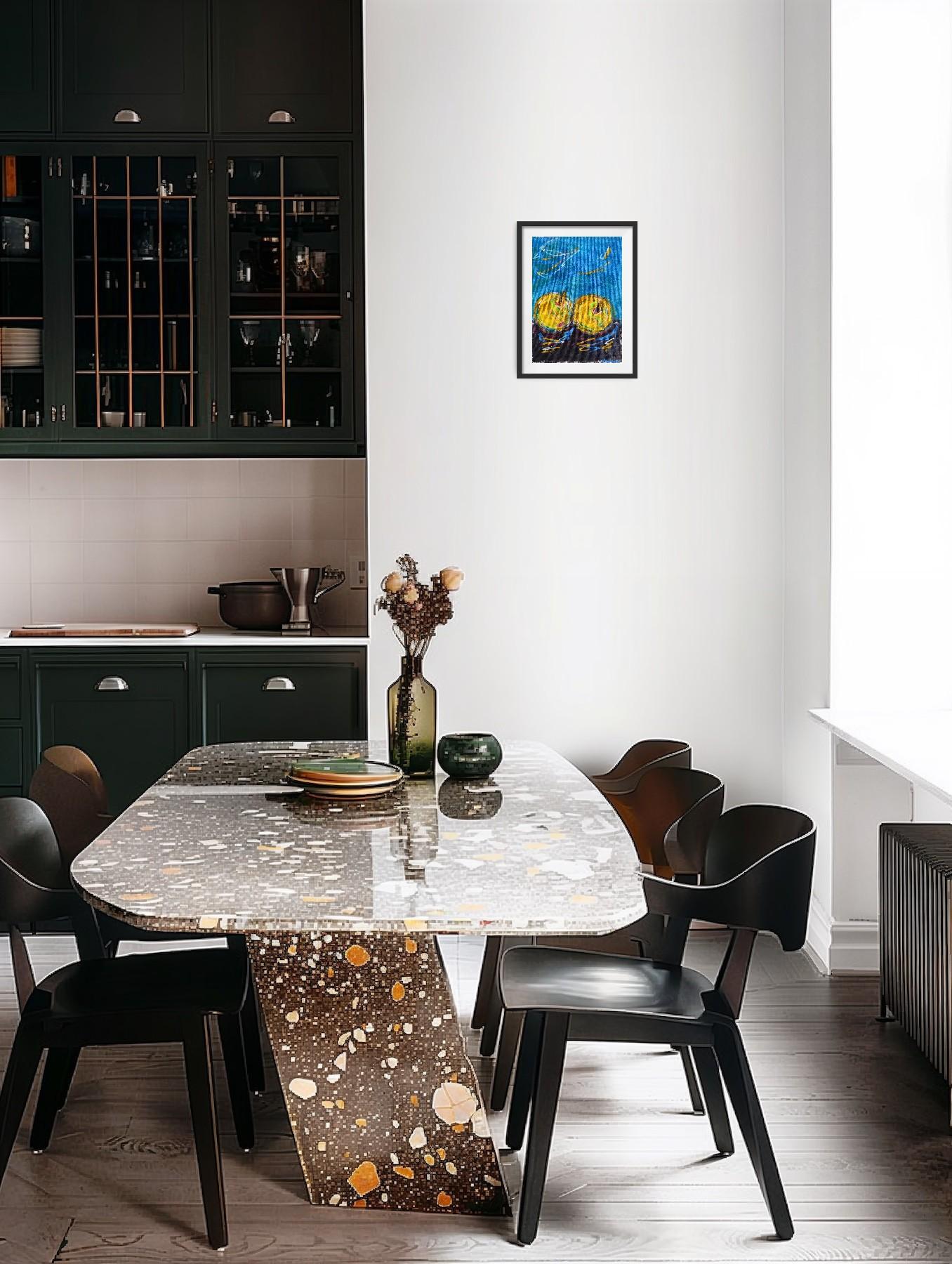 Zeitgenössisches abstraktes expressionistisches Stillleben auf Leinwand 