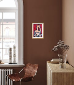 Quadro di figura femminile di espressionismo astratto contemporaneo "Luminous self" (sé)