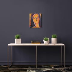 Contemporary abstract expressionist woman's portrait canvas "Phoenix beauty"
