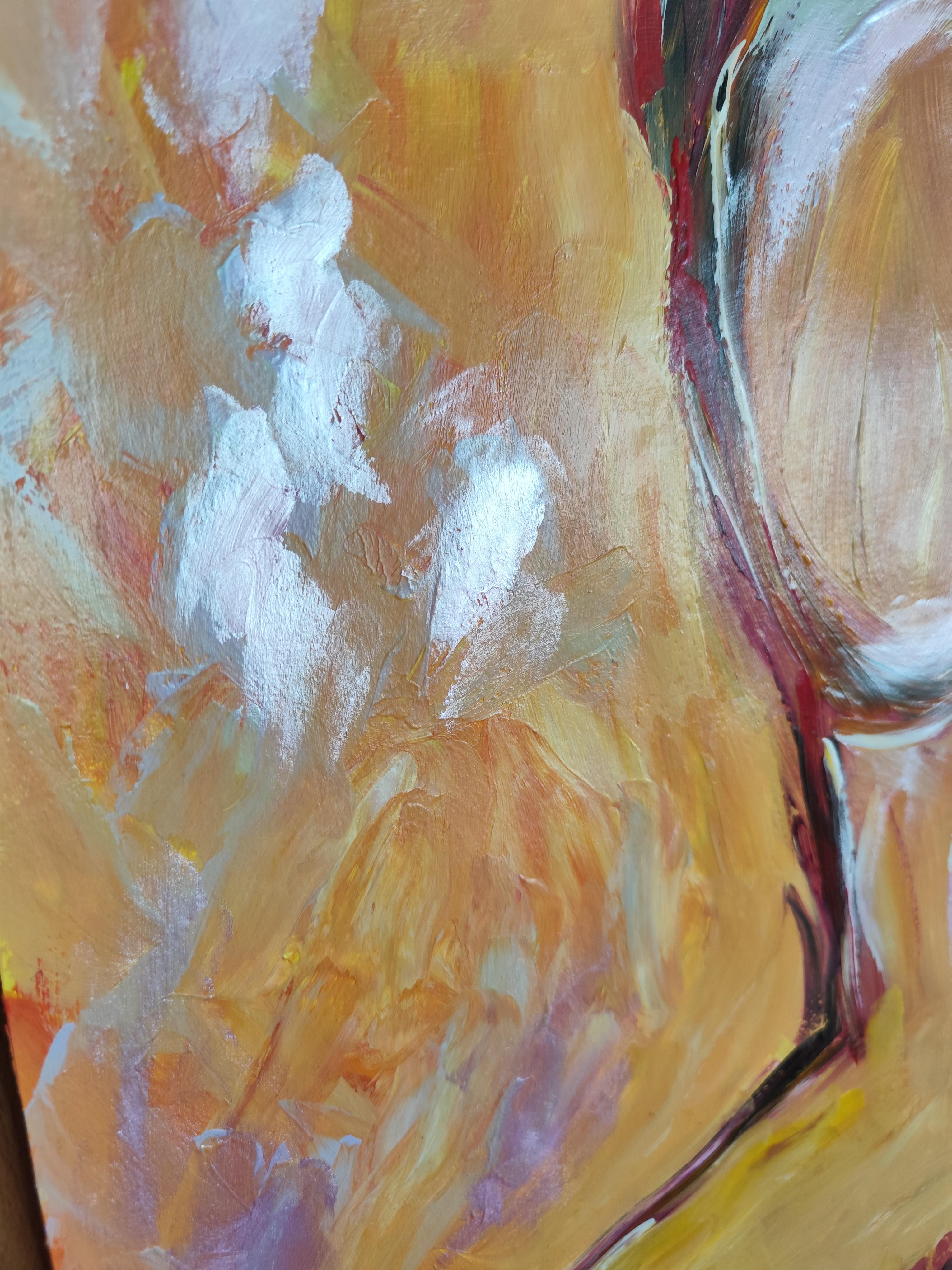Abstracto contemporáneo  retrato expresionista de mujer  