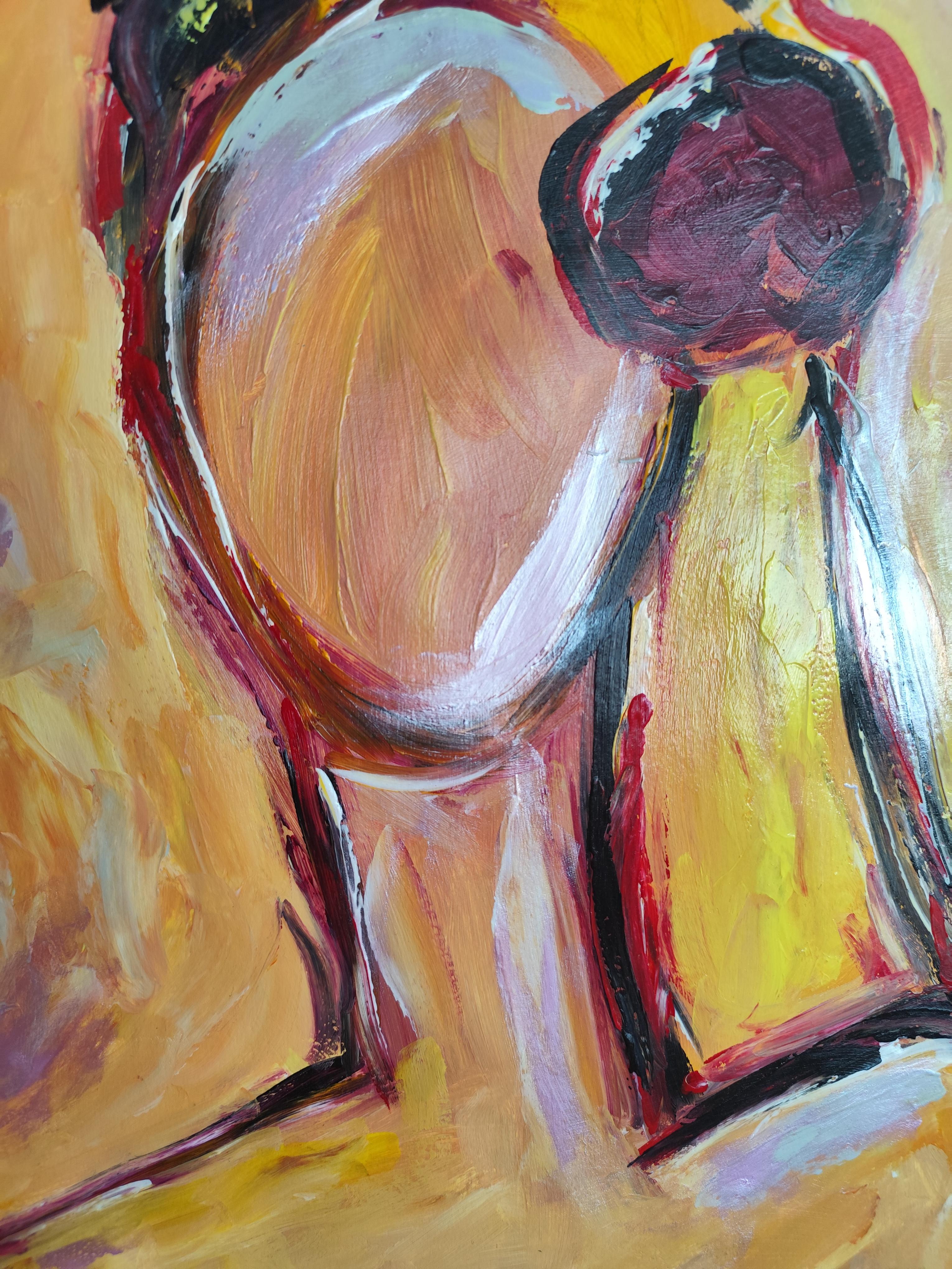 Abstracto contemporáneo  retrato expresionista de mujer  