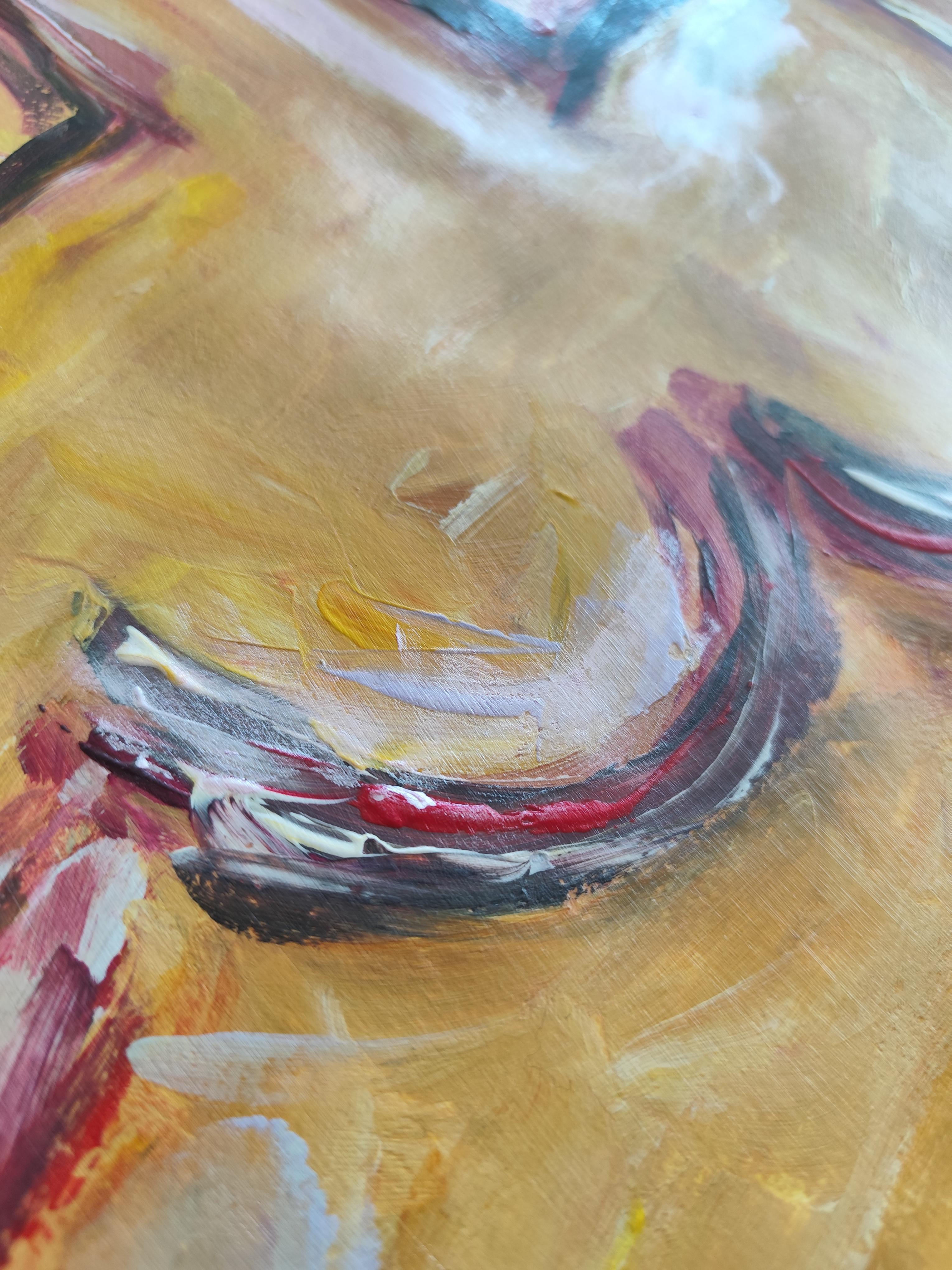 Abstracto contemporáneo  retrato expresionista de mujer  
