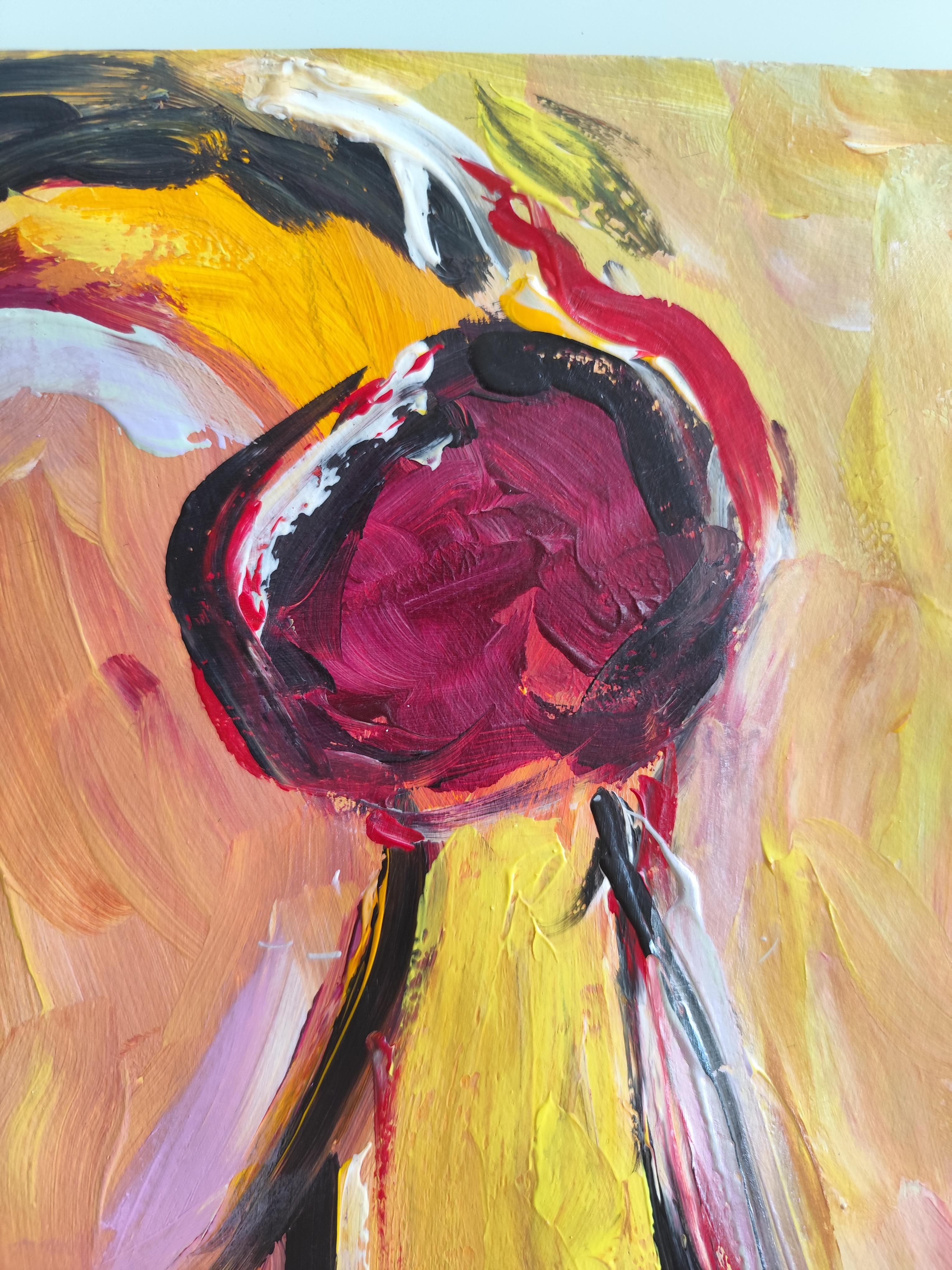 Abstracto contemporáneo  retrato expresionista de mujer  