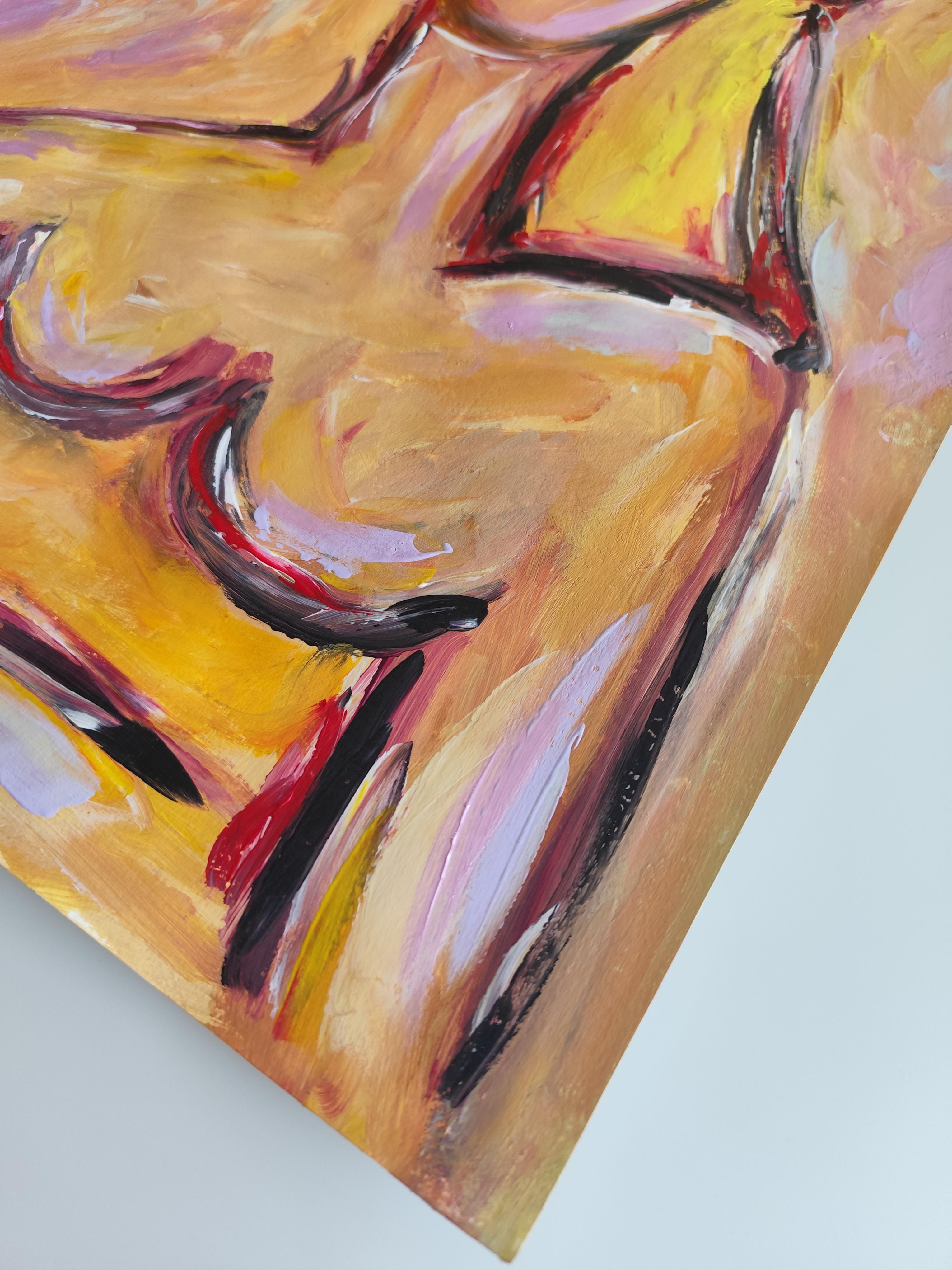 Abstracto contemporáneo  retrato expresionista de mujer  