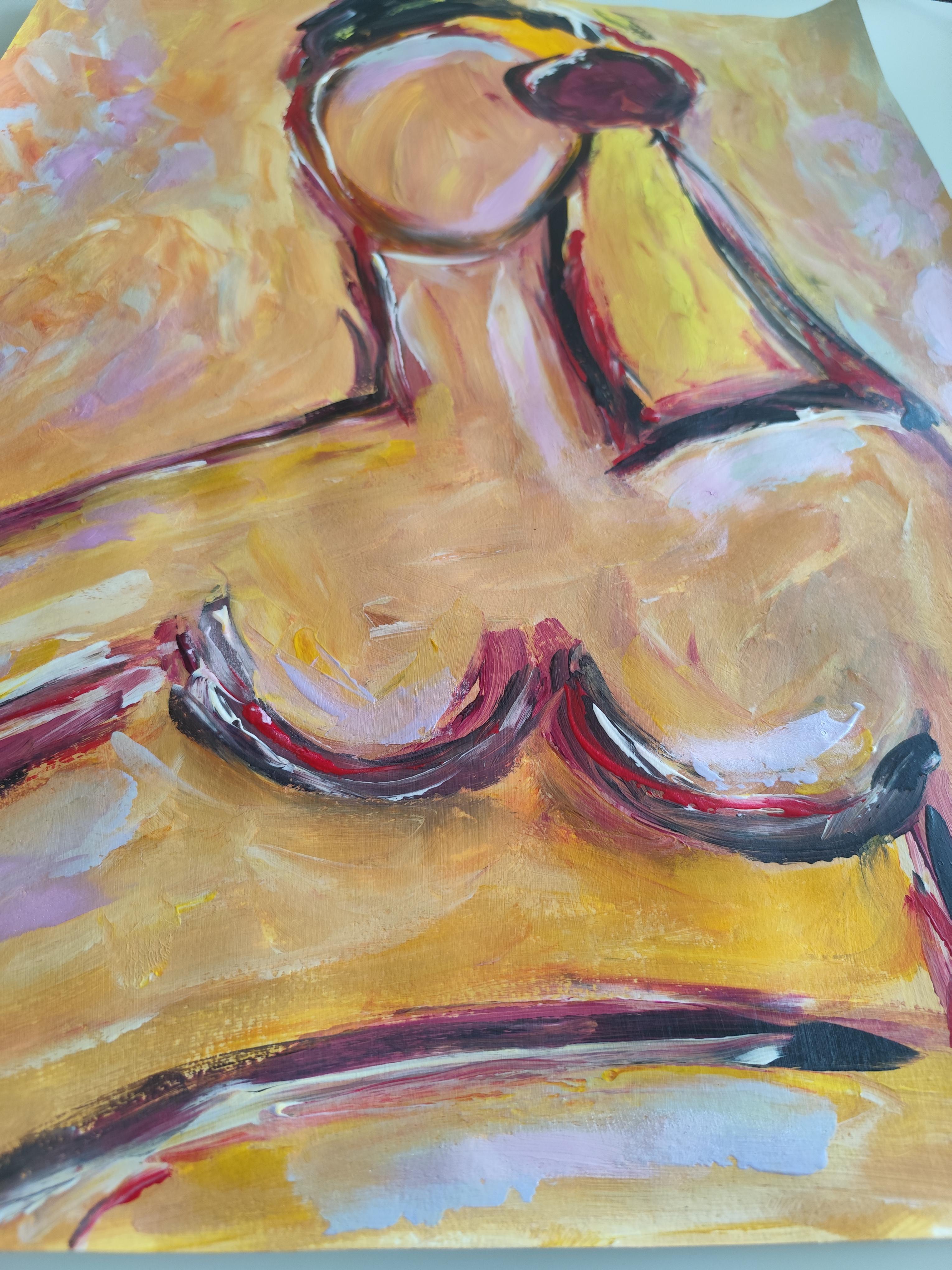 Abstracto contemporáneo  retrato expresionista de mujer  