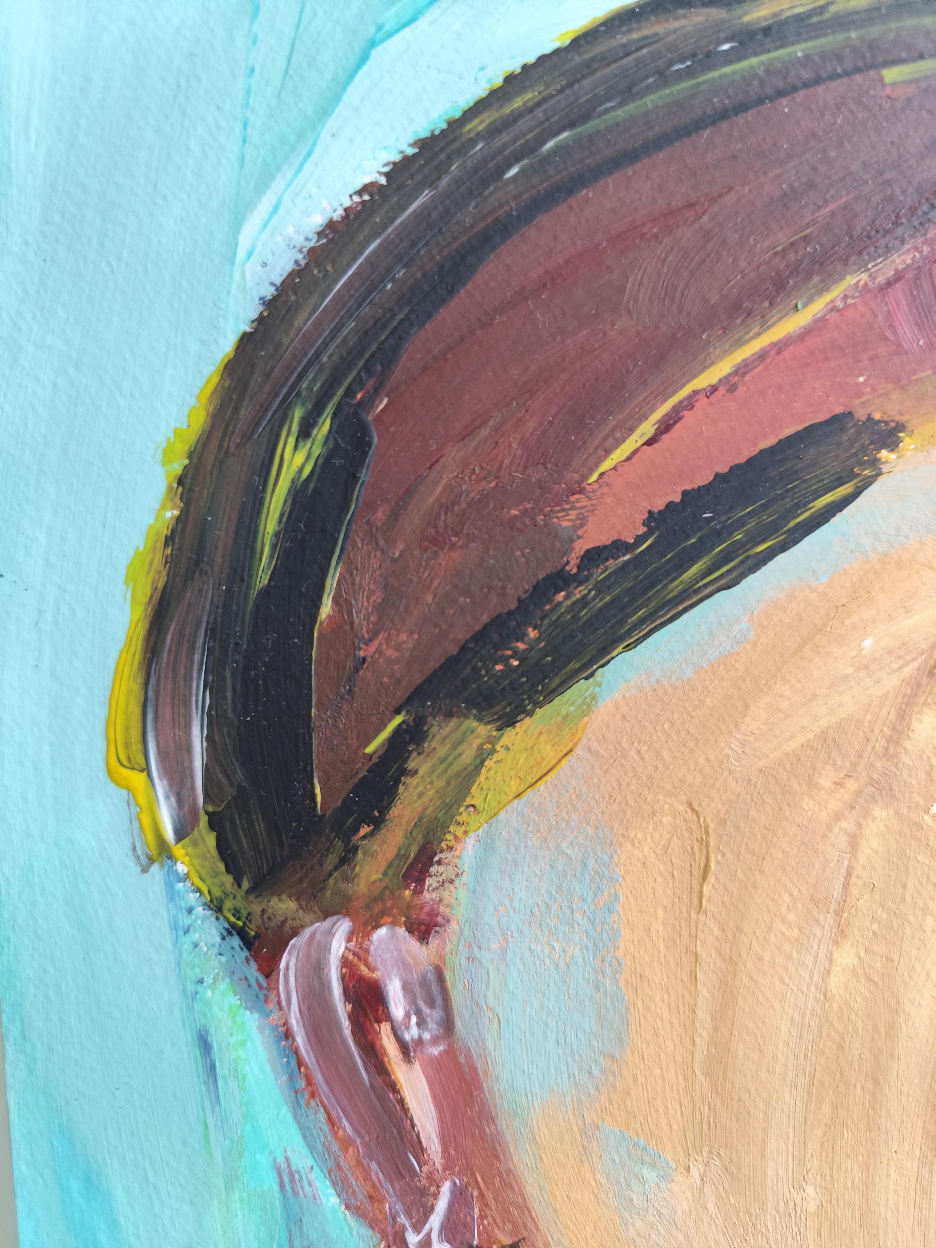 Contemporary abstract expressionist woman's portrait on paper 