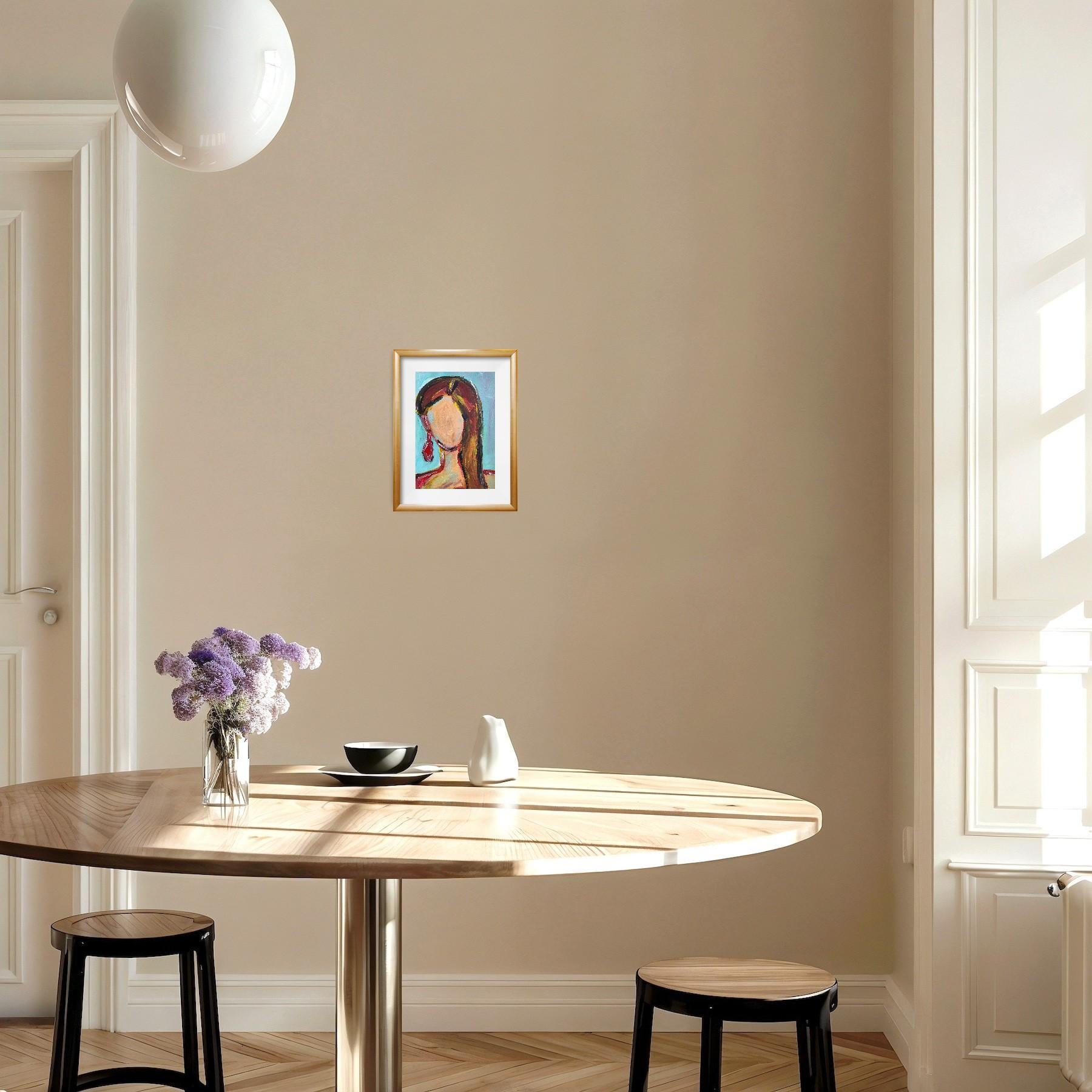 This contemporary abstract expressionist woman's portrait 