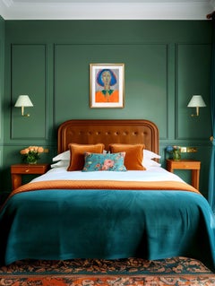 Portrait de femme expressionniste abstrait contemporain sur papier "New Essence"