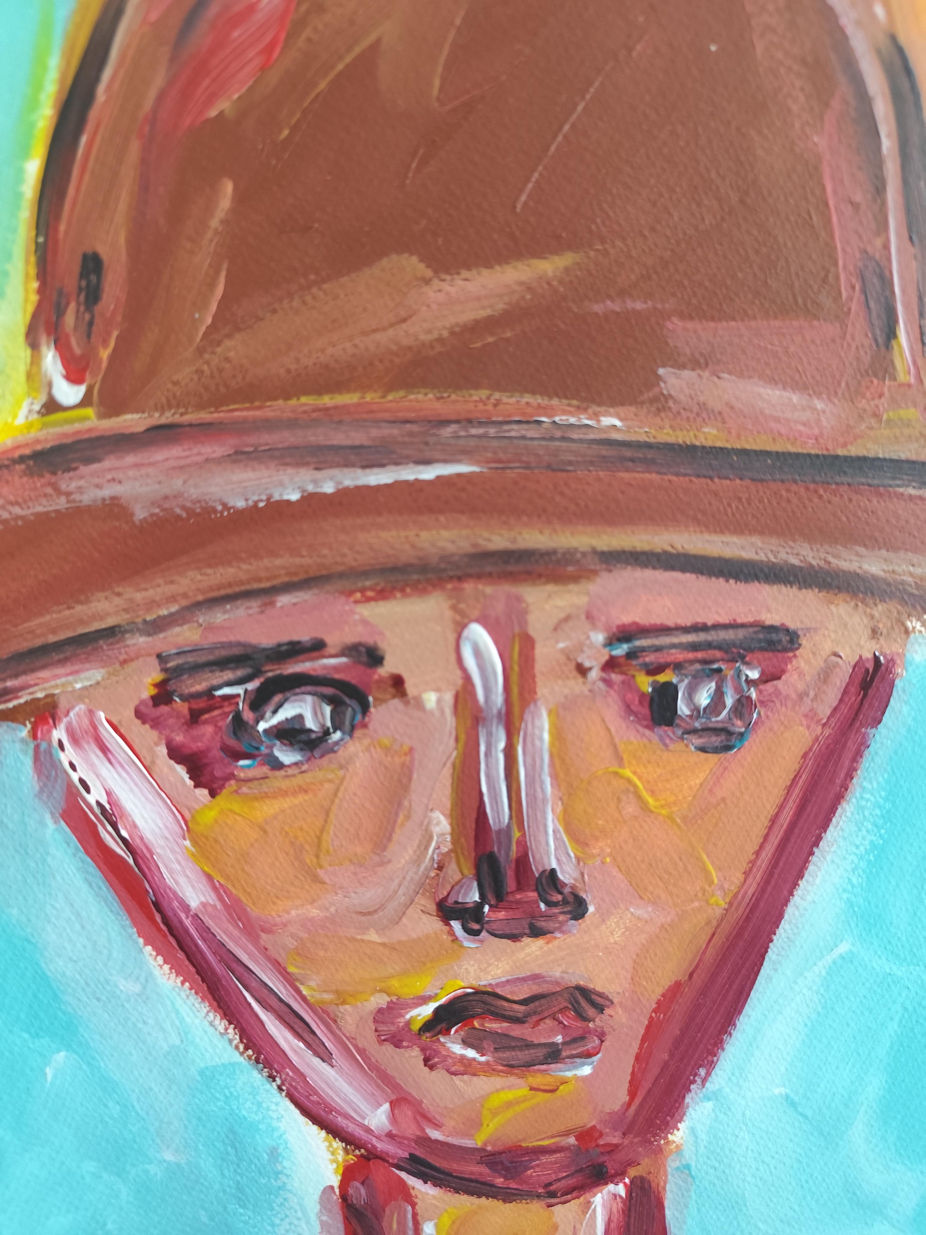 Zeitgenössisches abstraktes expressionistisches Frauenporträt 