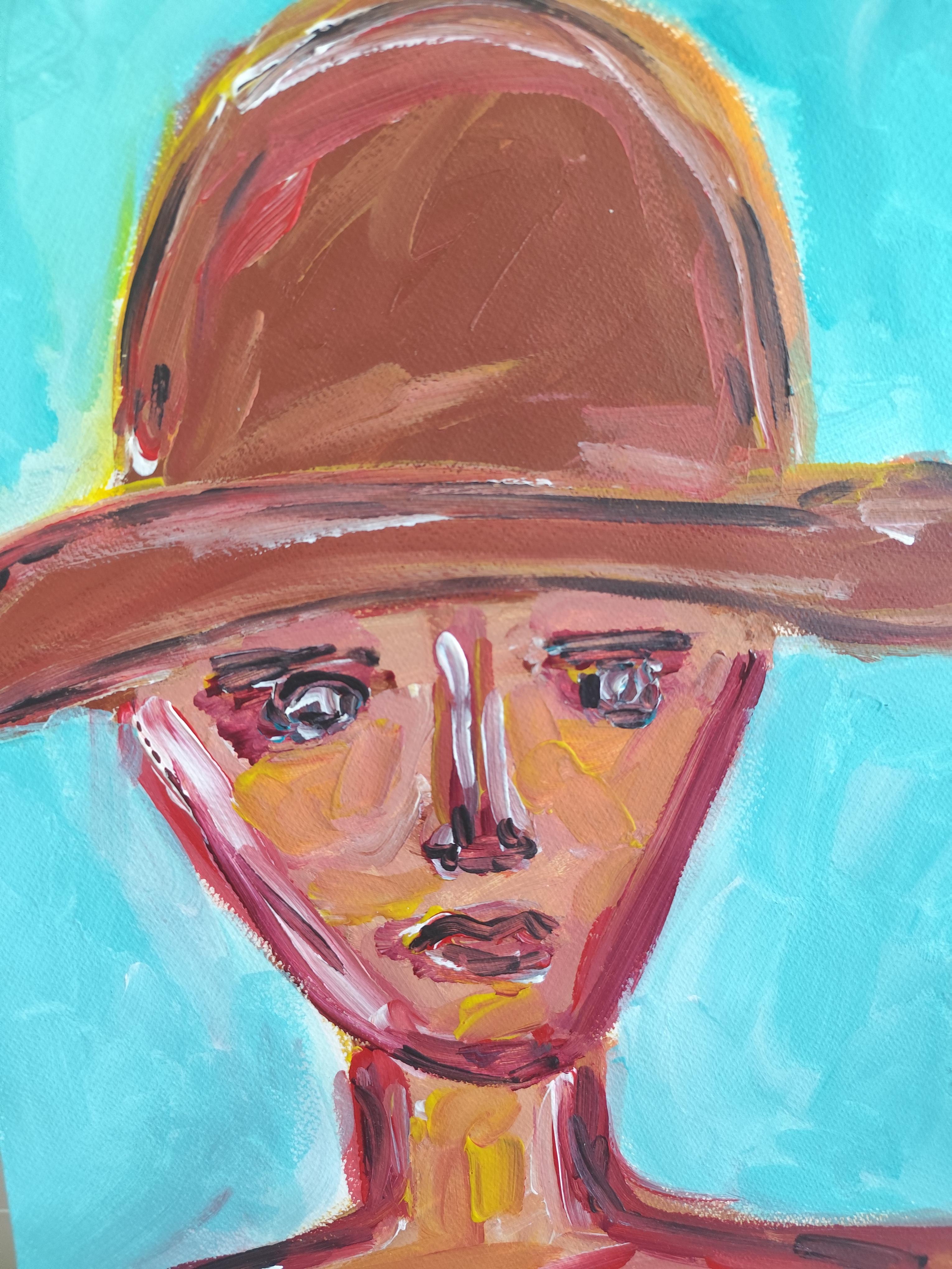 Zeitgenössisches abstraktes expressionistisches Frauenporträt 