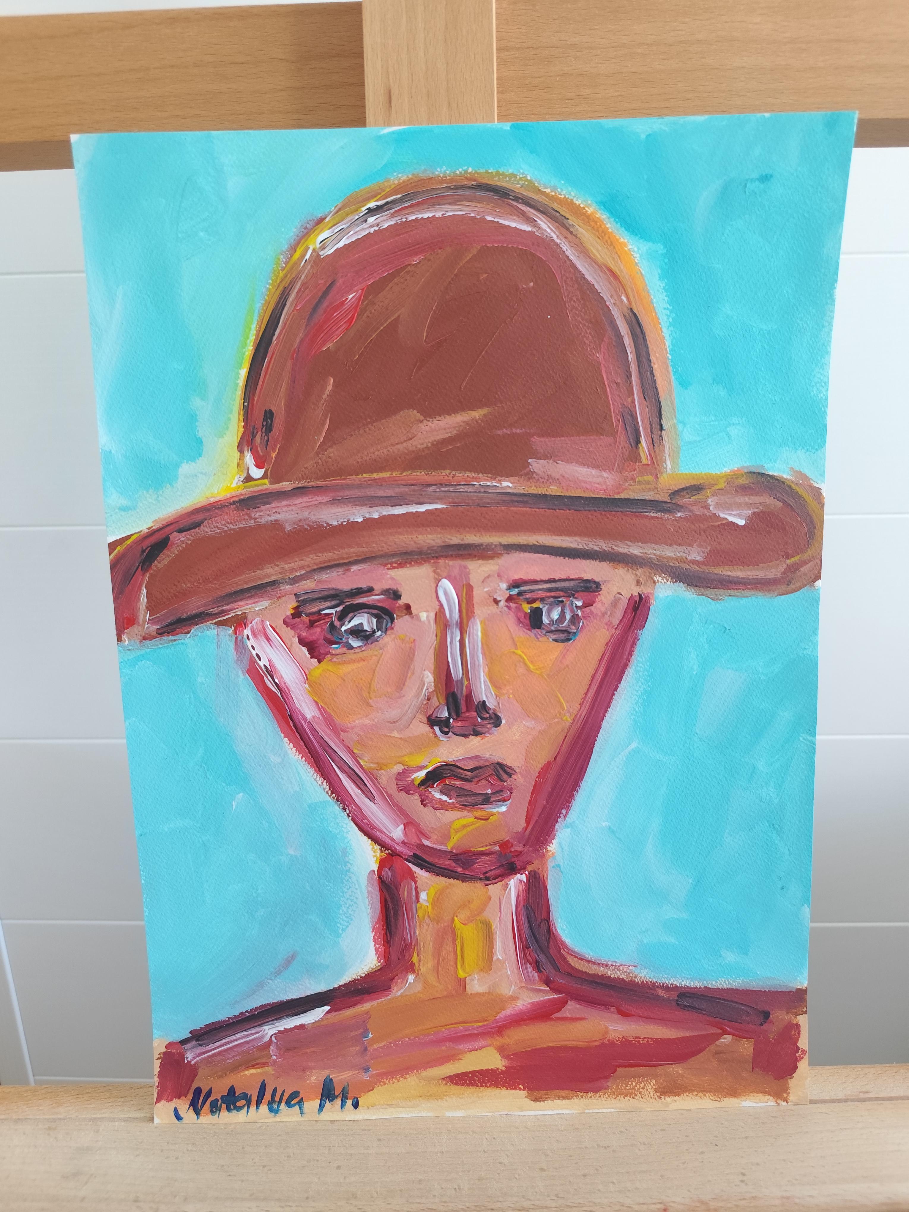 Zeitgenössisches abstraktes expressionistisches Frauenporträt 