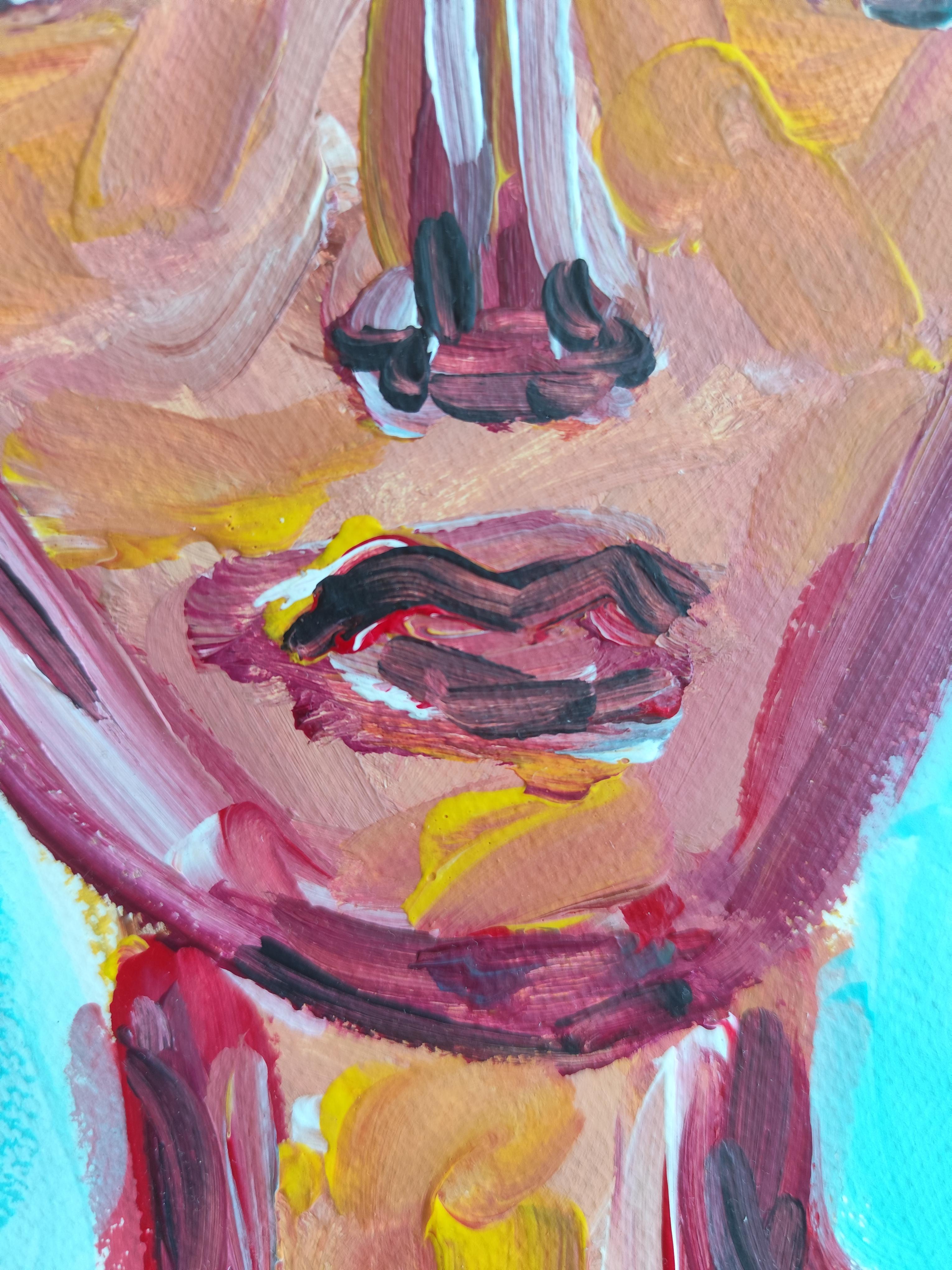 Zeitgenössisches abstraktes expressionistisches Frauenporträt 