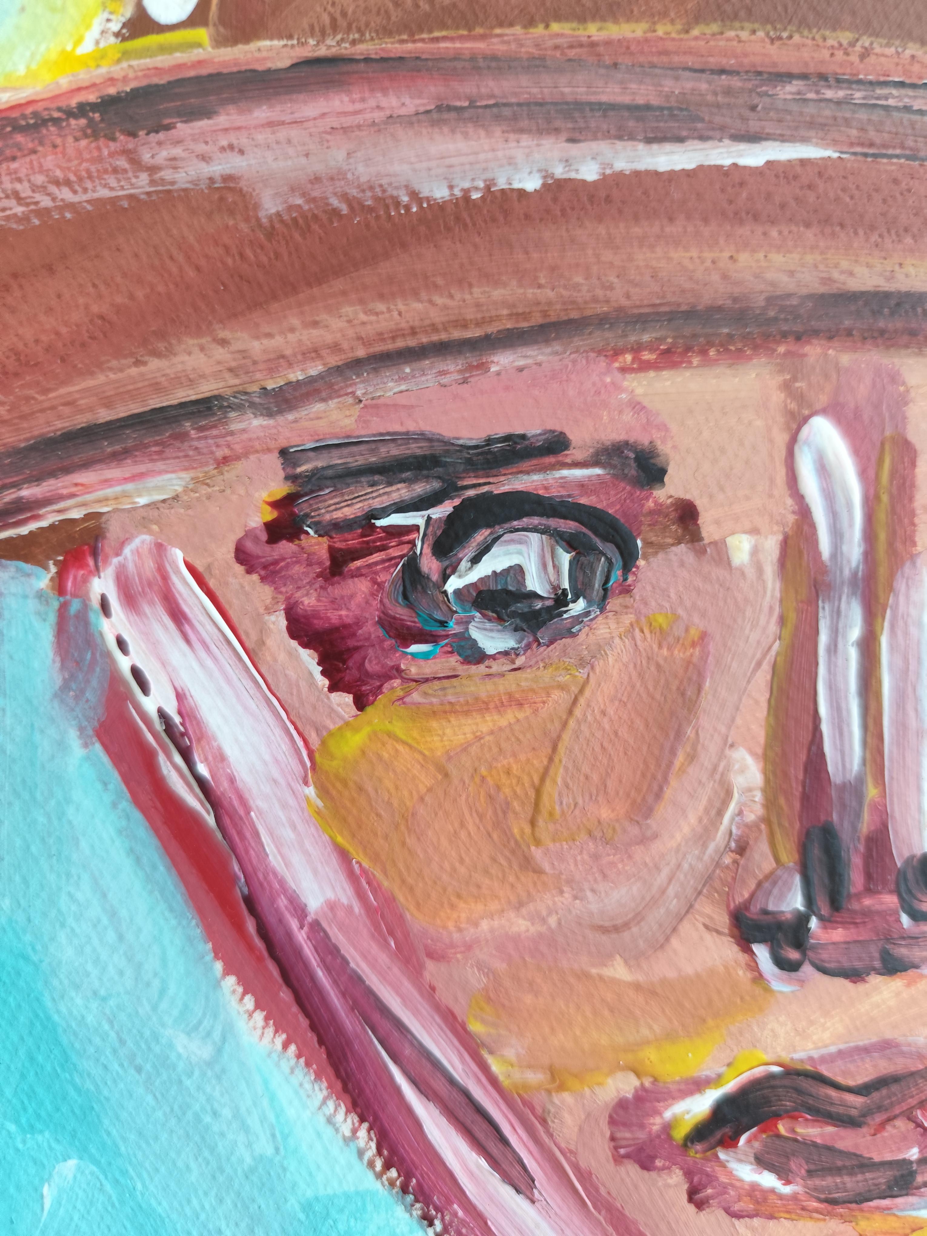 Zeitgenössisches abstraktes expressionistisches Frauenporträt 