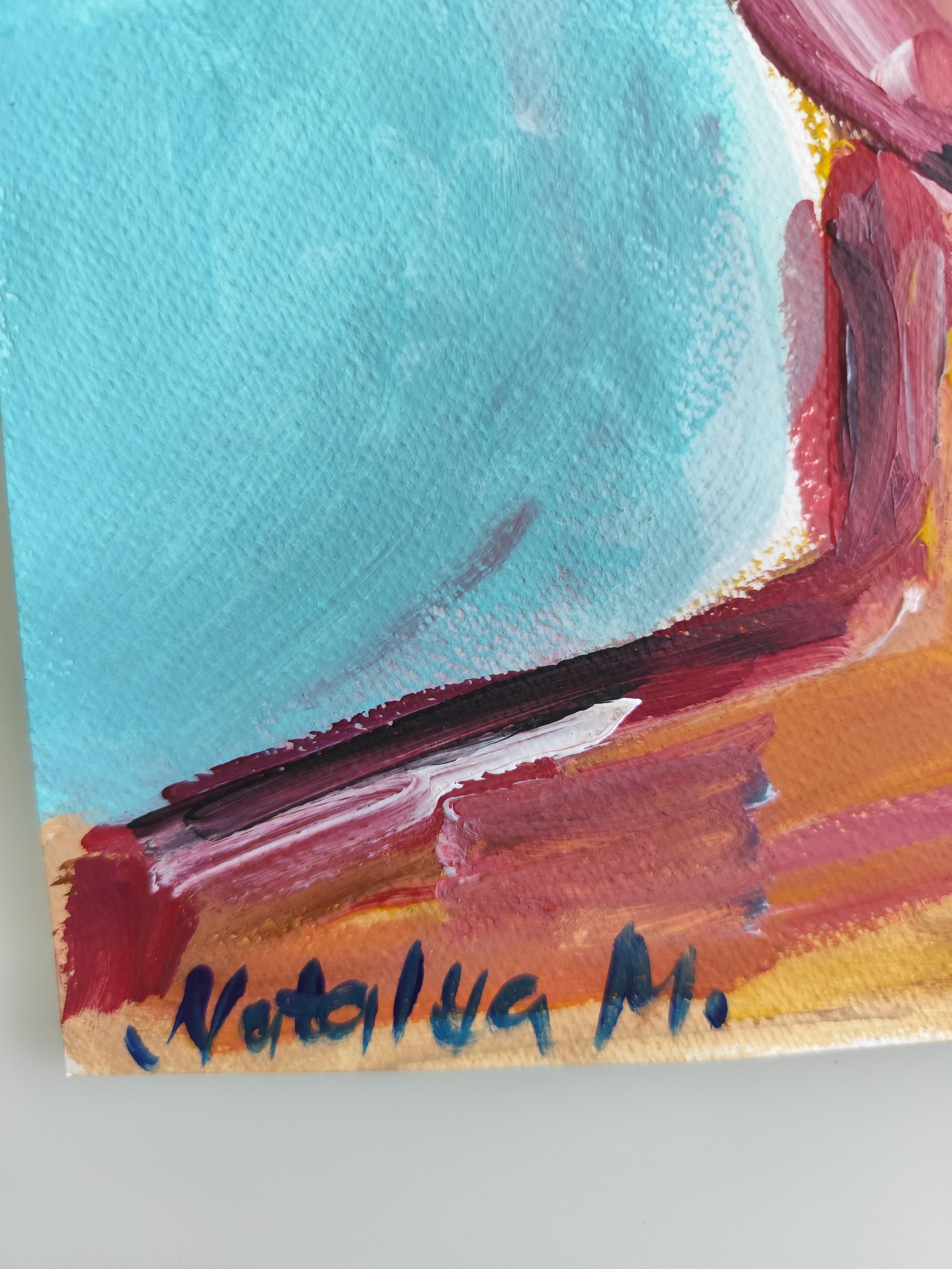 Zeitgenössisches abstraktes expressionistisches Frauenporträt 