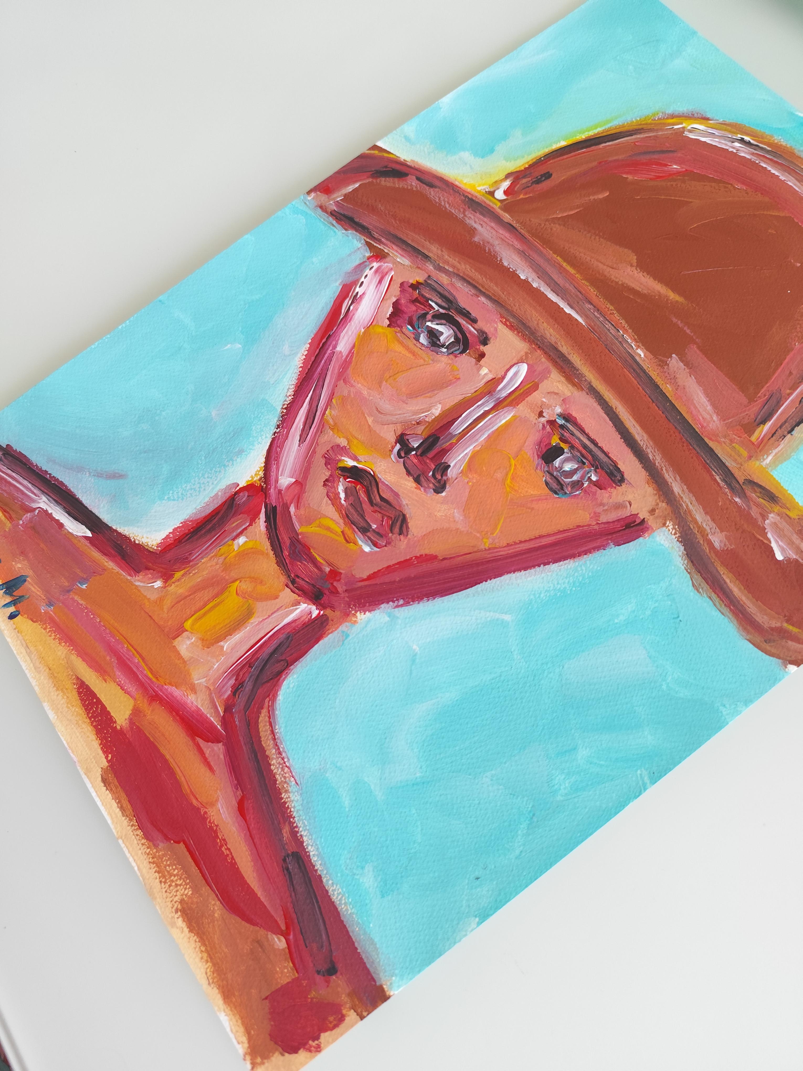 Zeitgenössisches abstraktes expressionistisches Frauenporträt 