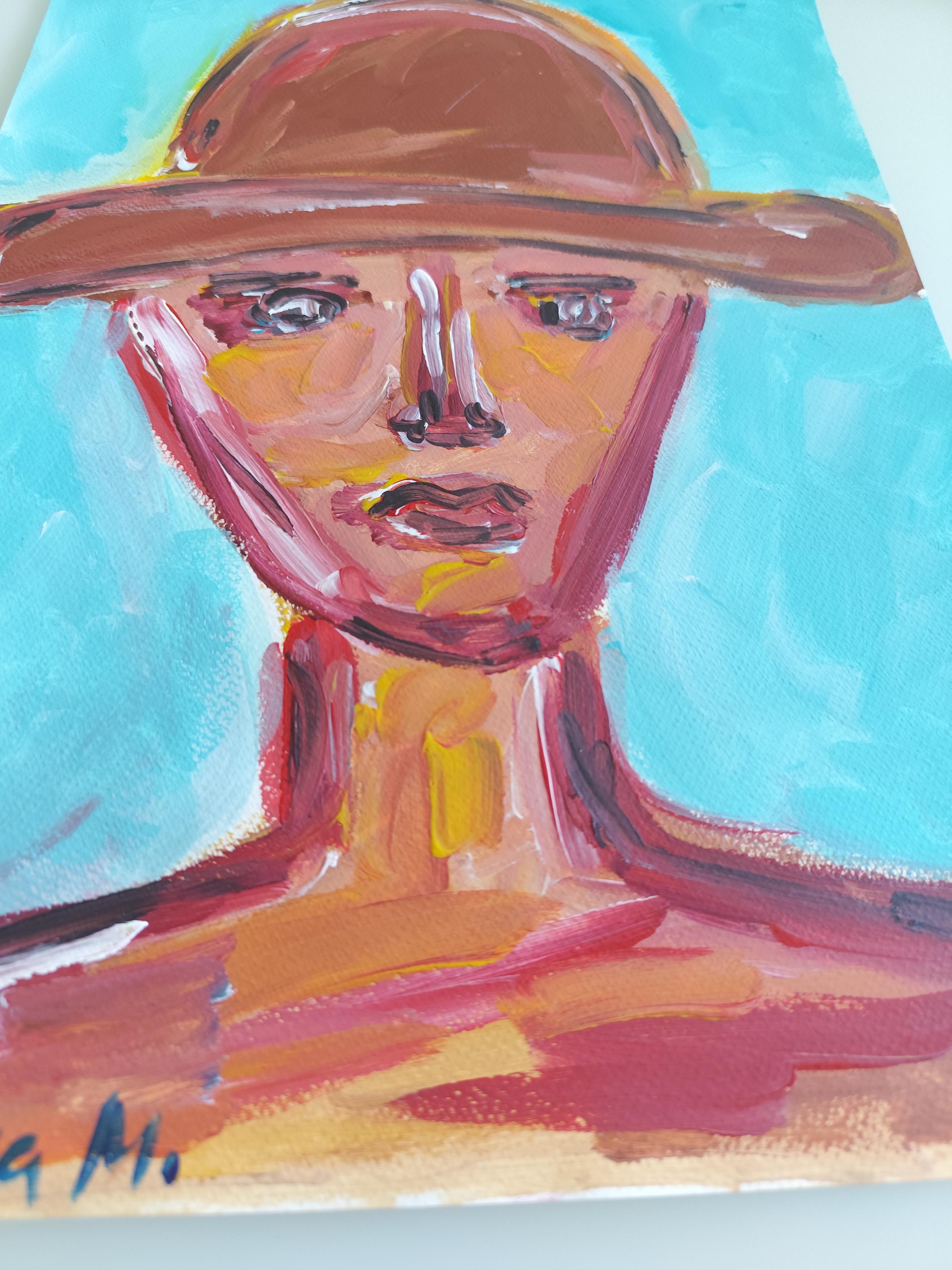 Zeitgenössisches abstraktes expressionistisches Frauenporträt 