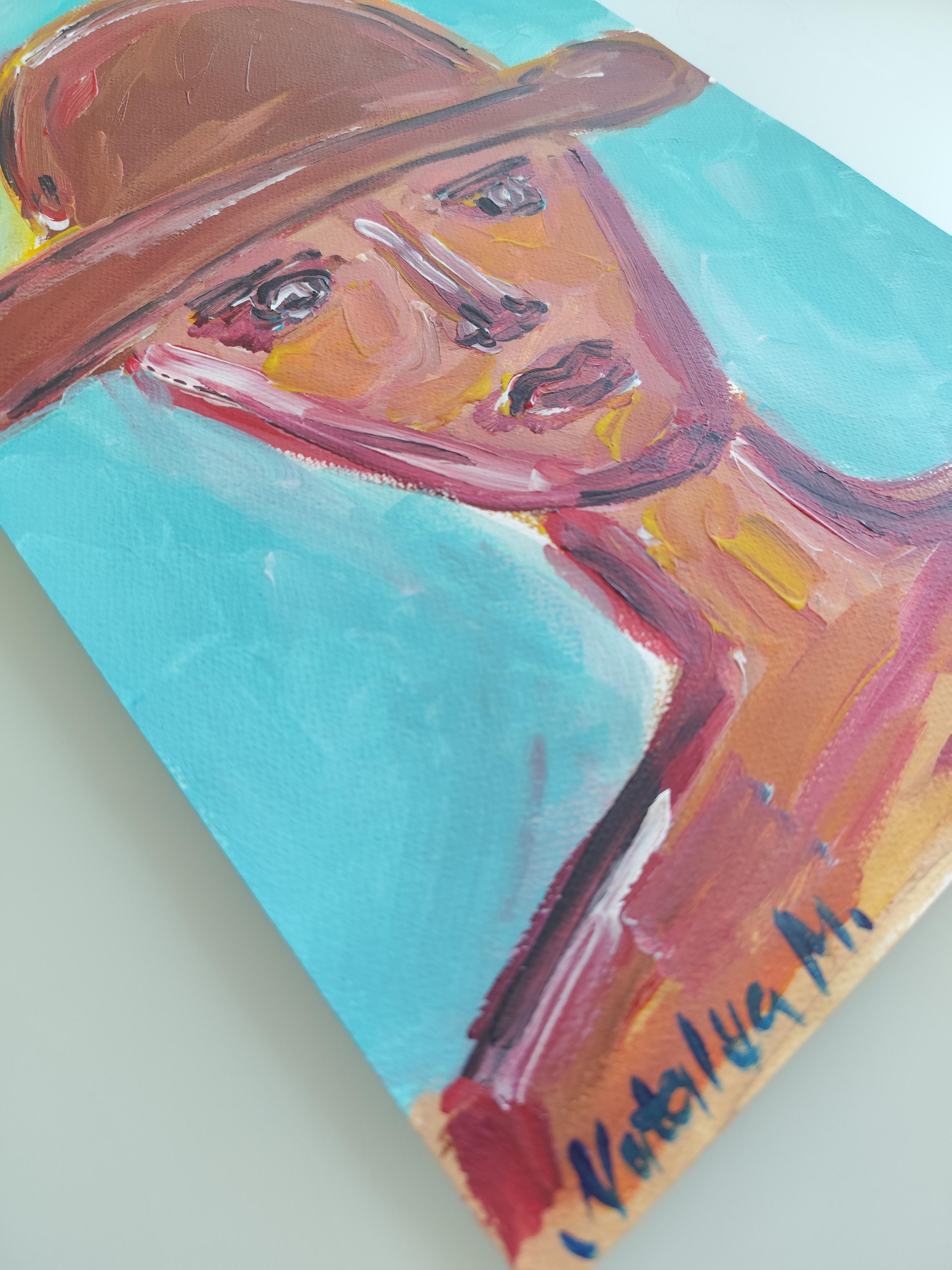 Zeitgenössisches abstraktes expressionistisches Frauenporträt 