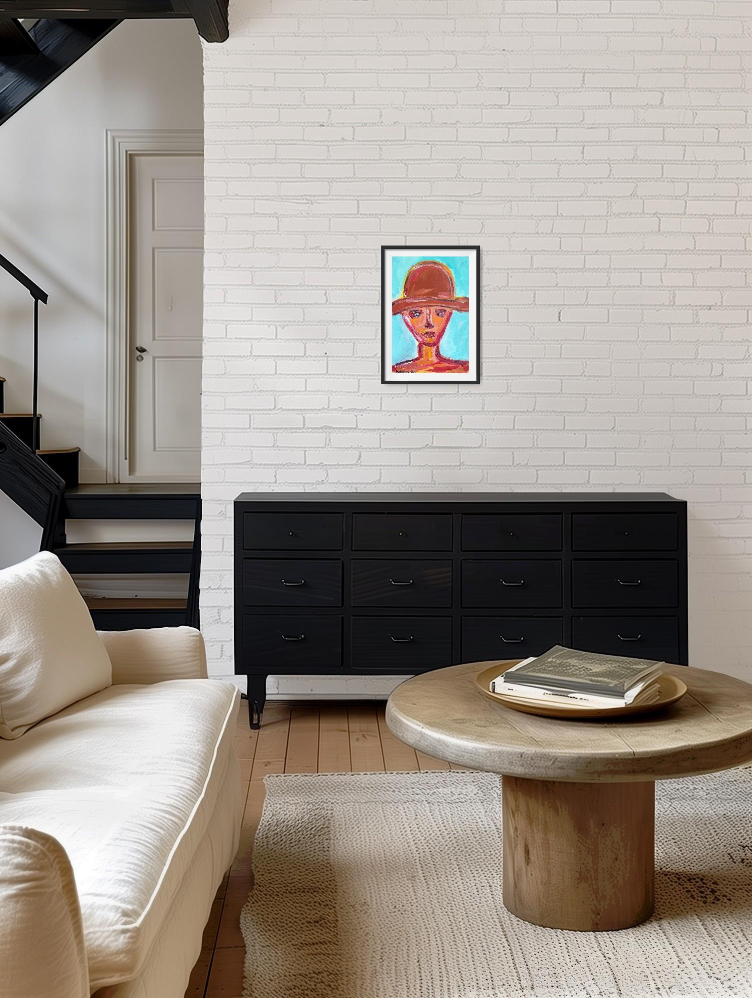 Zeitgenössisches abstraktes expressionistisches Frauenporträt 