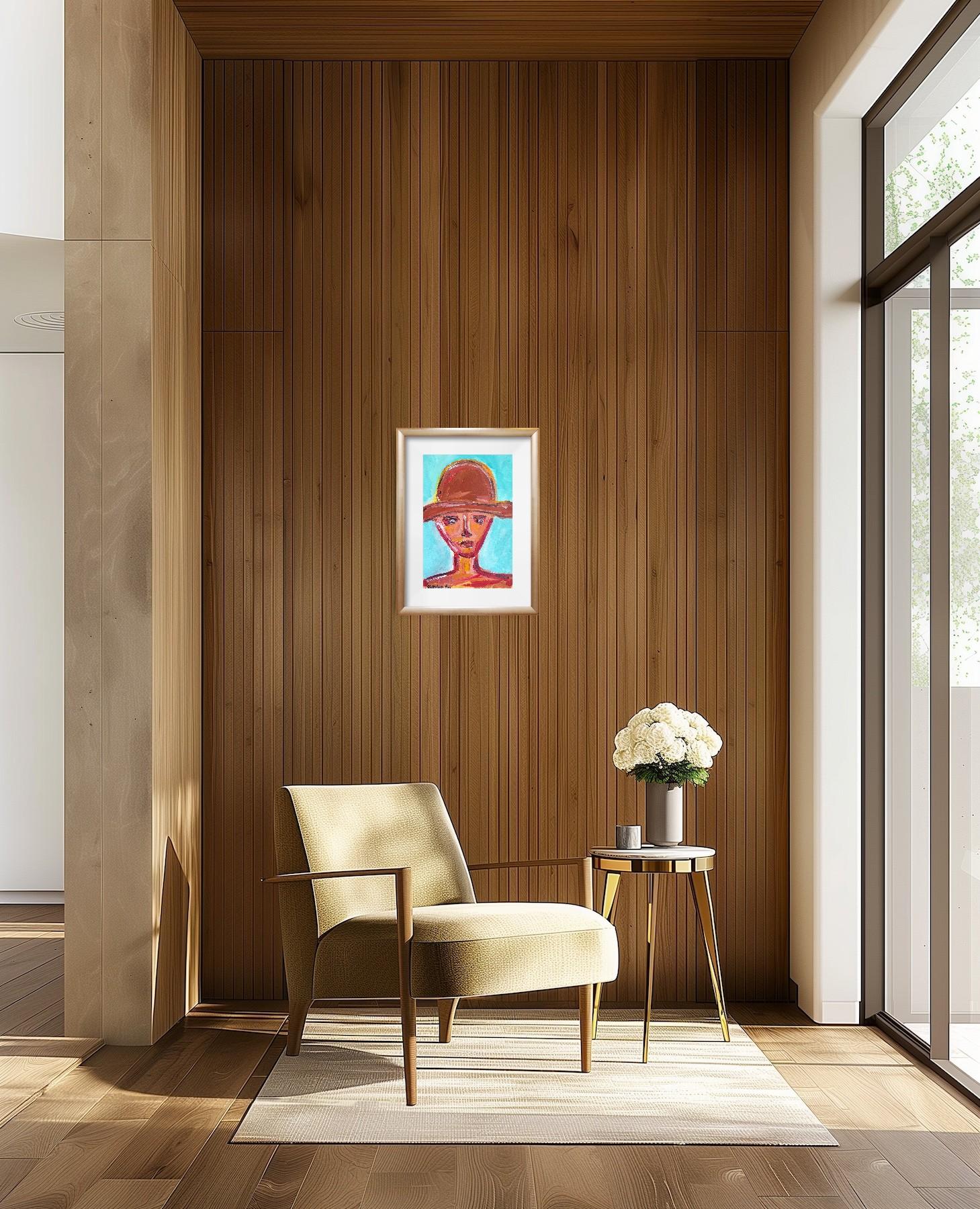 Dieses zeitgenössische abstrakte expressionistische Frauenporträt mit dem Titel 