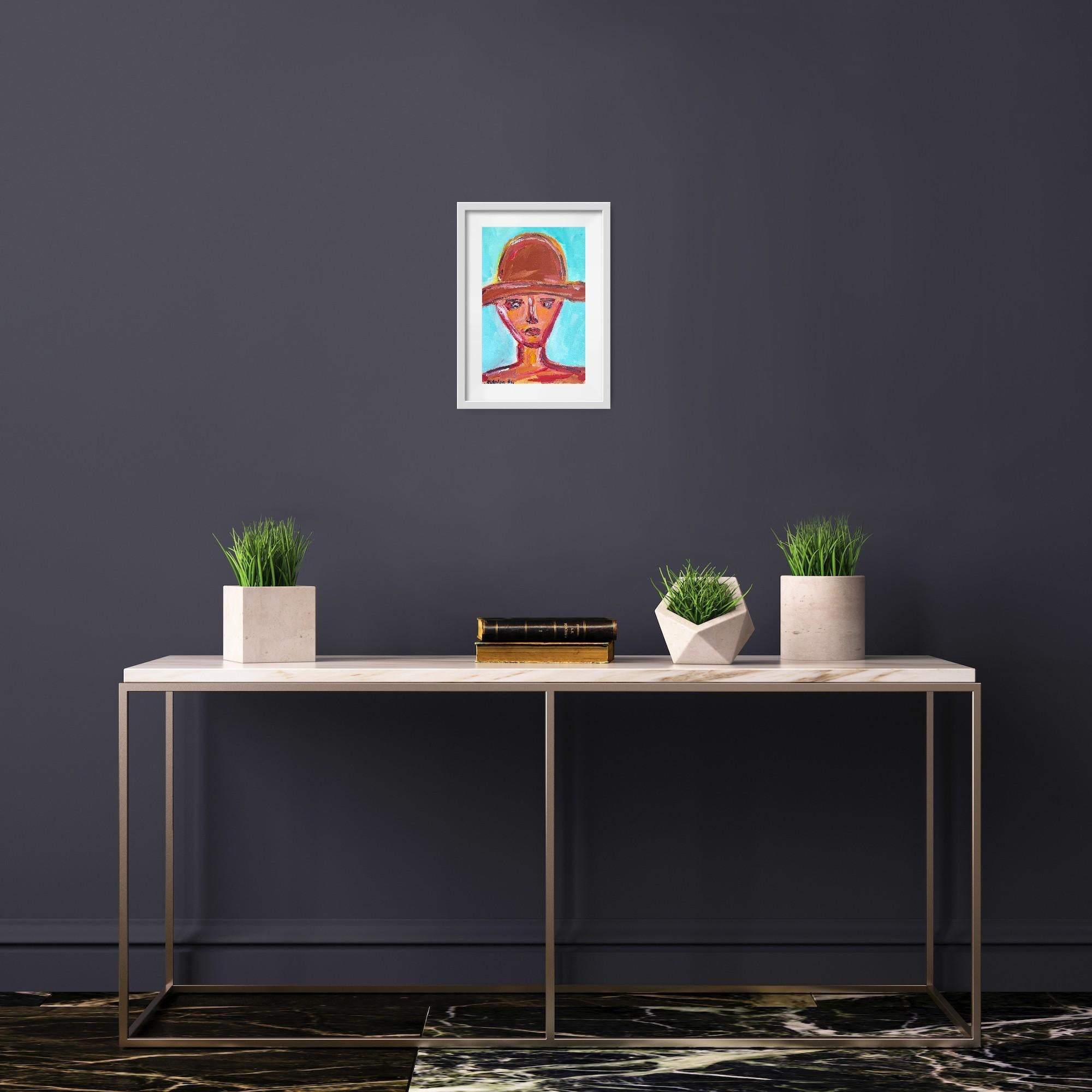 Zeitgenössisches abstraktes expressionistisches Frauenporträt 