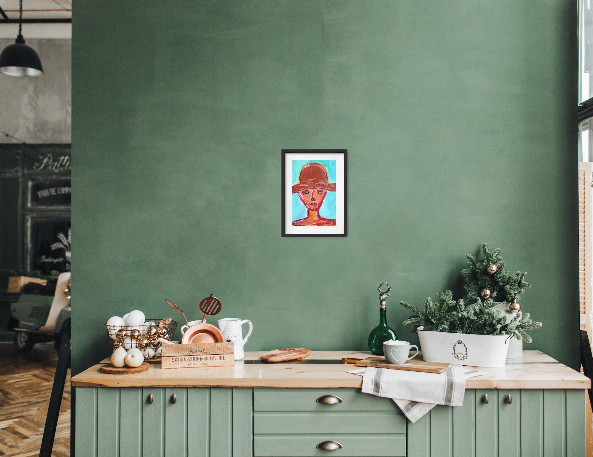 Zeitgenössisches abstraktes expressionistisches Frauenporträt 