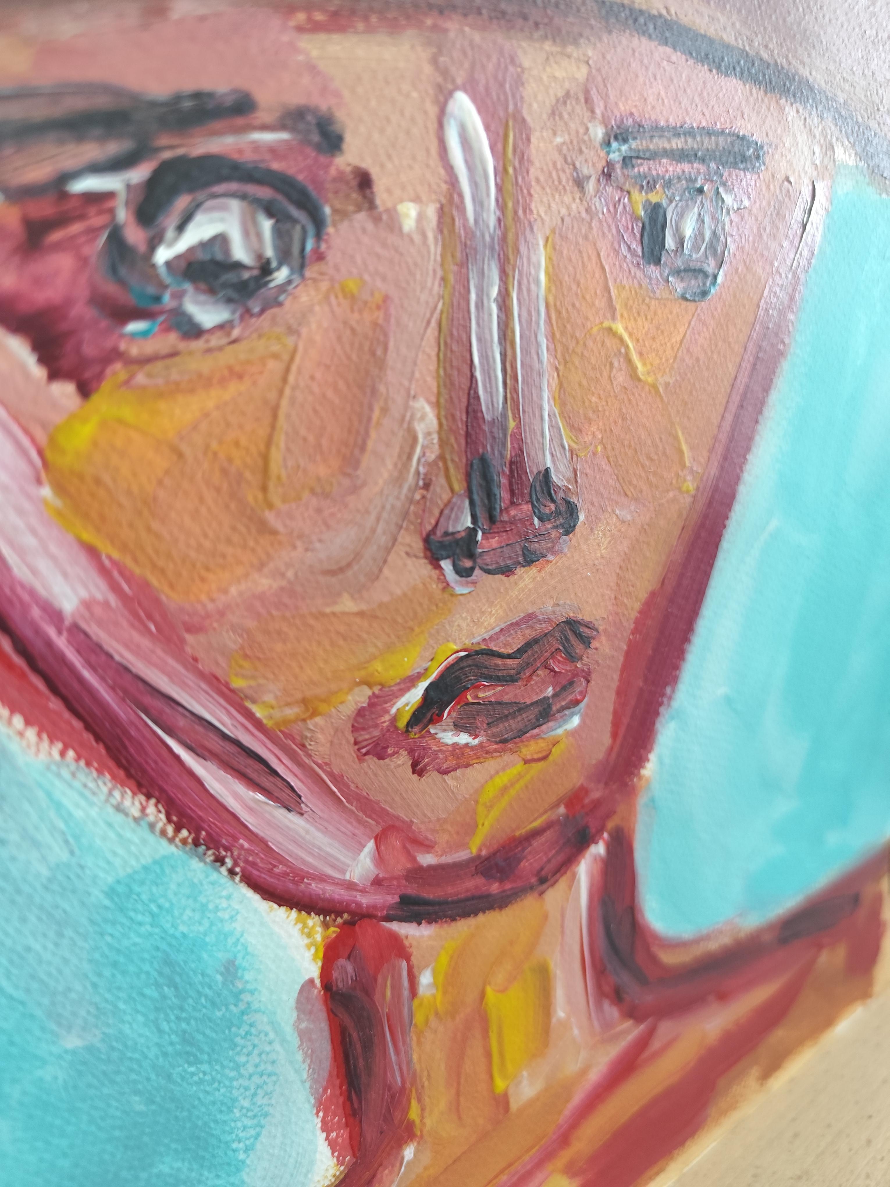 Zeitgenössisches abstraktes expressionistisches Frauenporträt 