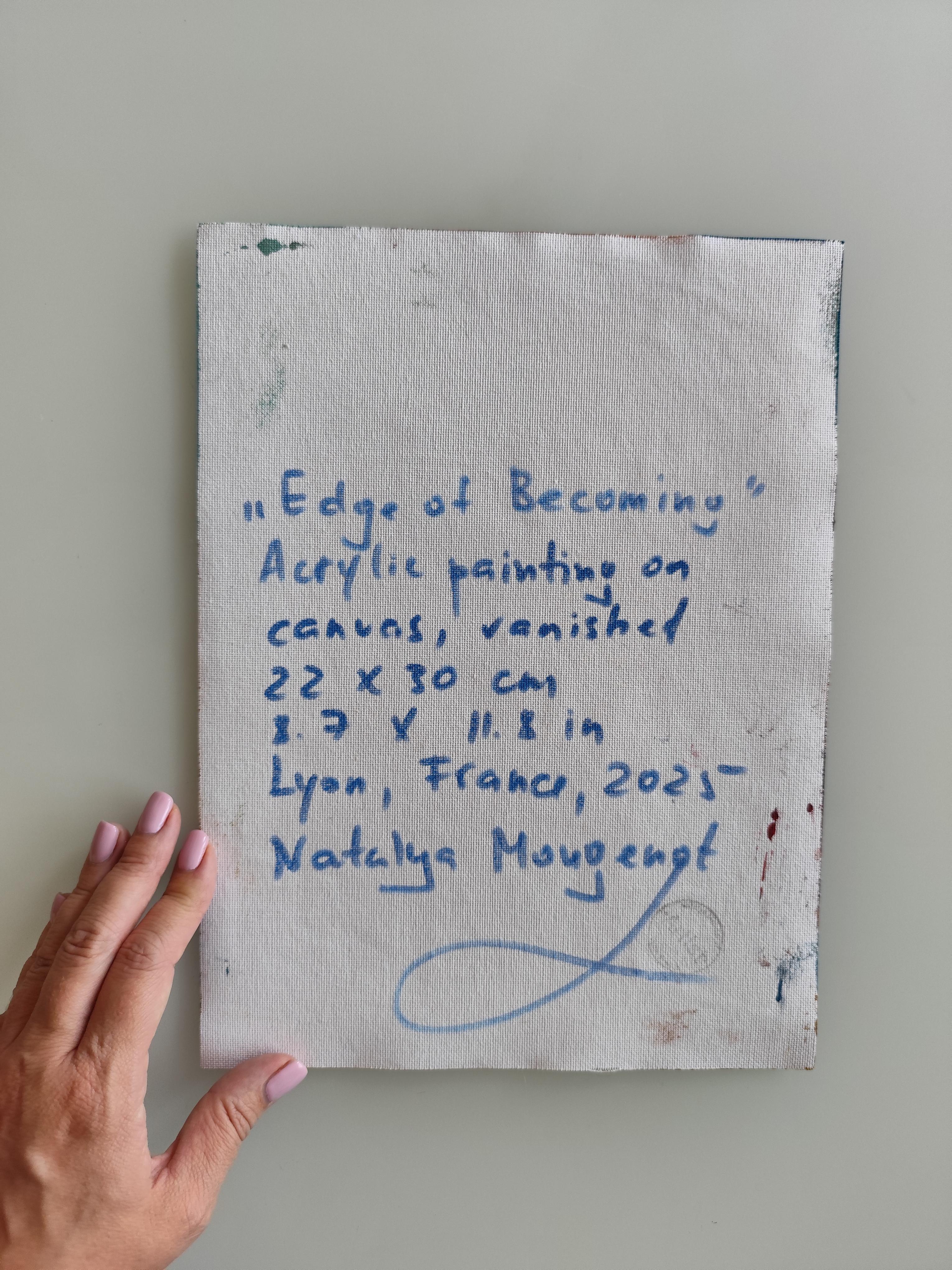 Contemporary abstract expressionist woman's portrait painting 