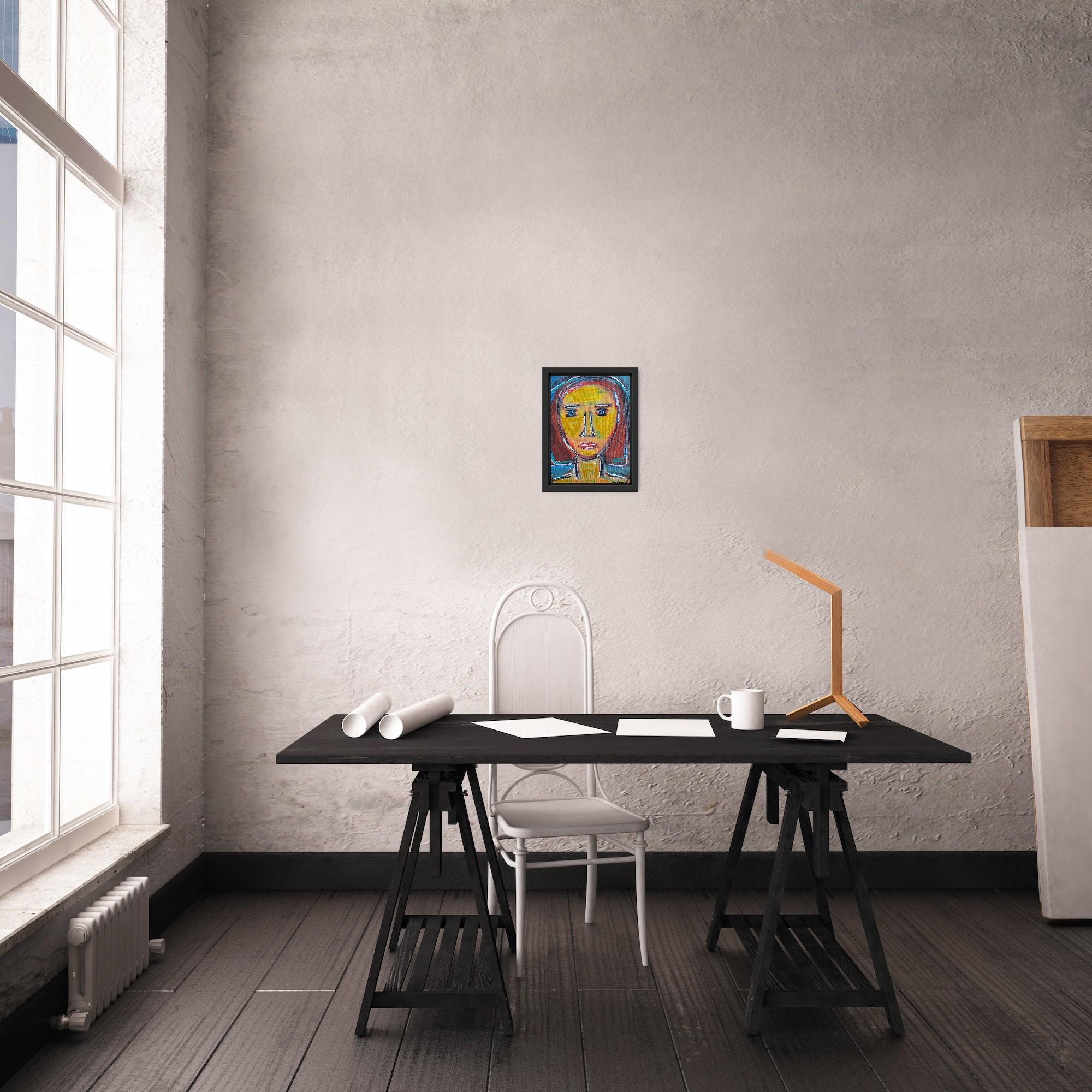 Contemporary abstract expressionist woman's portrait painting 