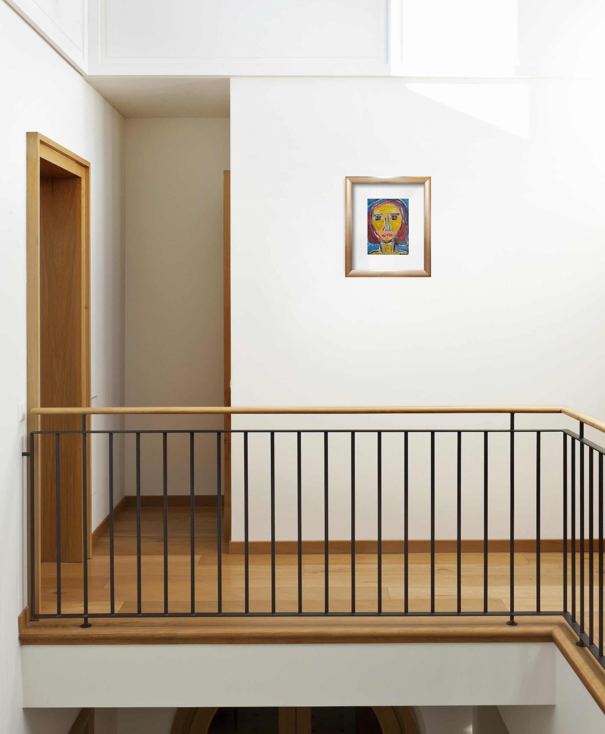 Contemporary abstract expressionist woman's portrait painting 